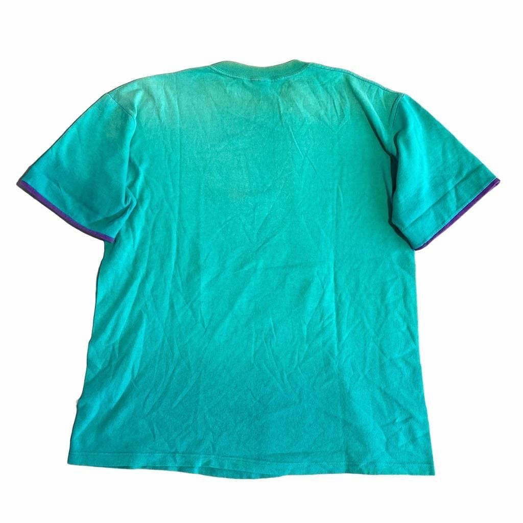 Disney Vintage 90s Angsty Donald Duck Double Sleeve T-Shirt Green XL 2