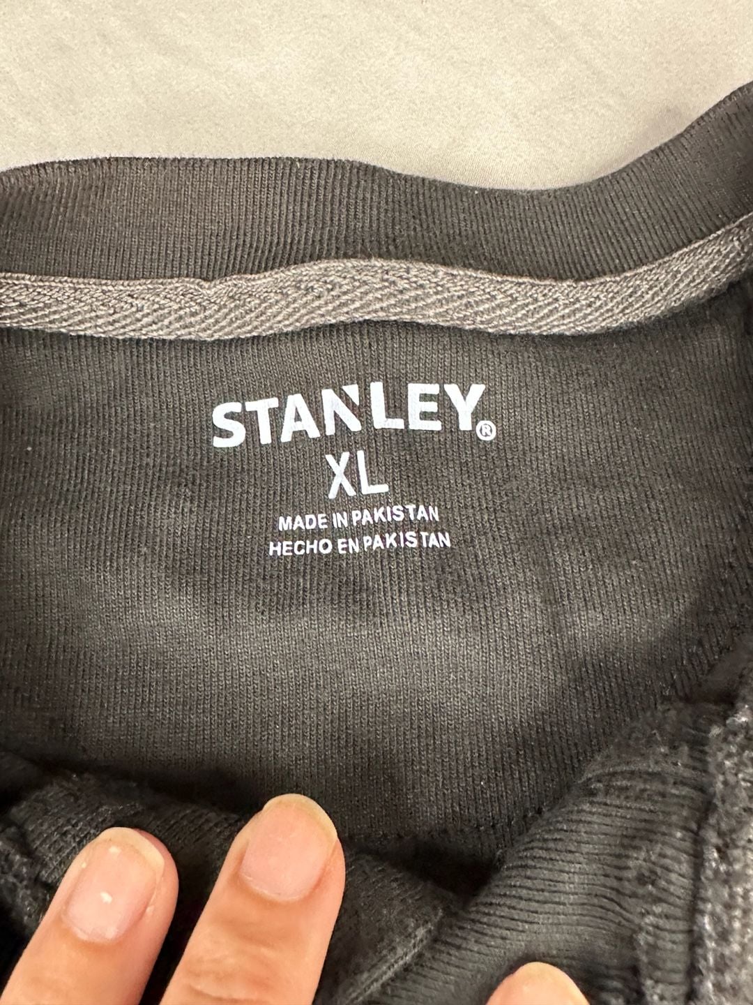 Stanley Henley Long Sleeve Size XL Black Cotton Workwear Top Shirt 4