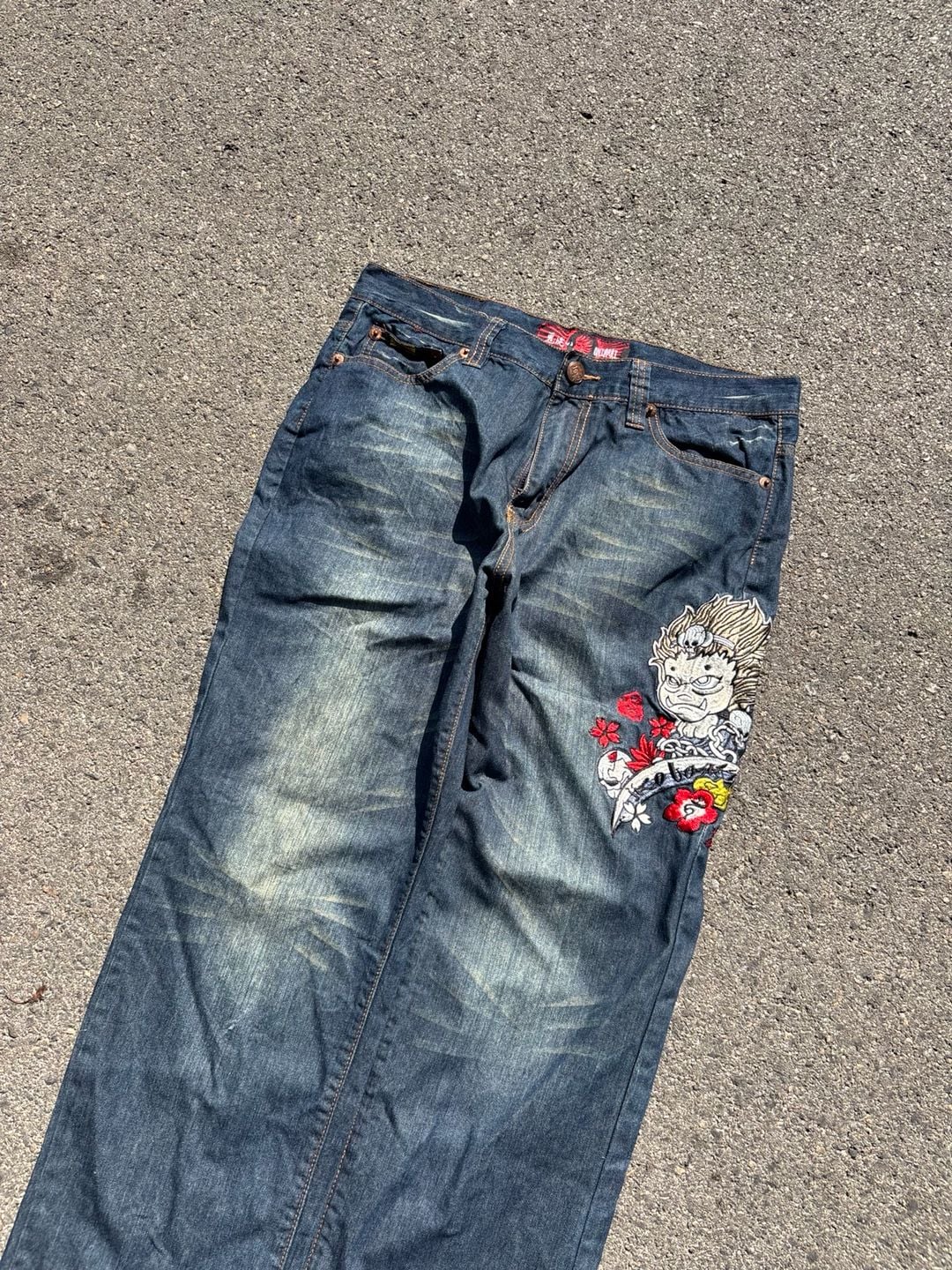 Oniarai Japanese denim embroidered jeans 4