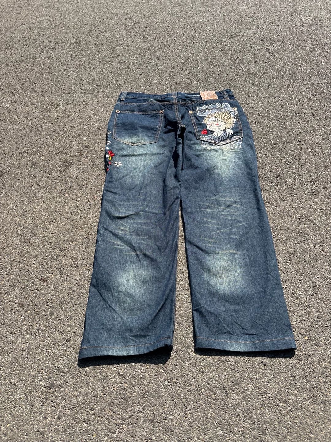 Oniarai Japanese denim embroidered jeans 7