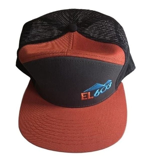 Quiver Water Edition 7P Flatbill Trucker Hat Orange Black 2