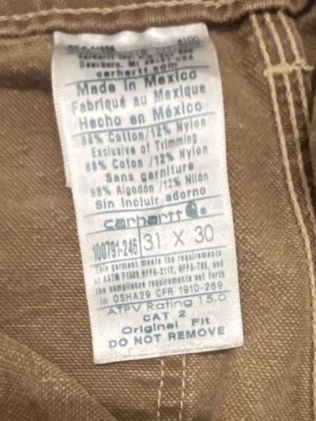 Carhartt FR Work Pants Size 31x30 Brown Flame Resistant 4