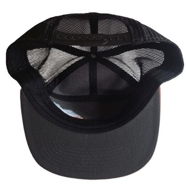Quiver Water Edition 7P Flatbill Trucker Hat Orange Black 4
