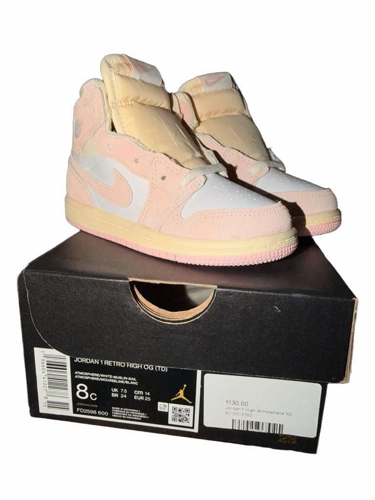 Jordan 1 Retro High OG TD Washed Pink Size 8C Atmosphere White 2