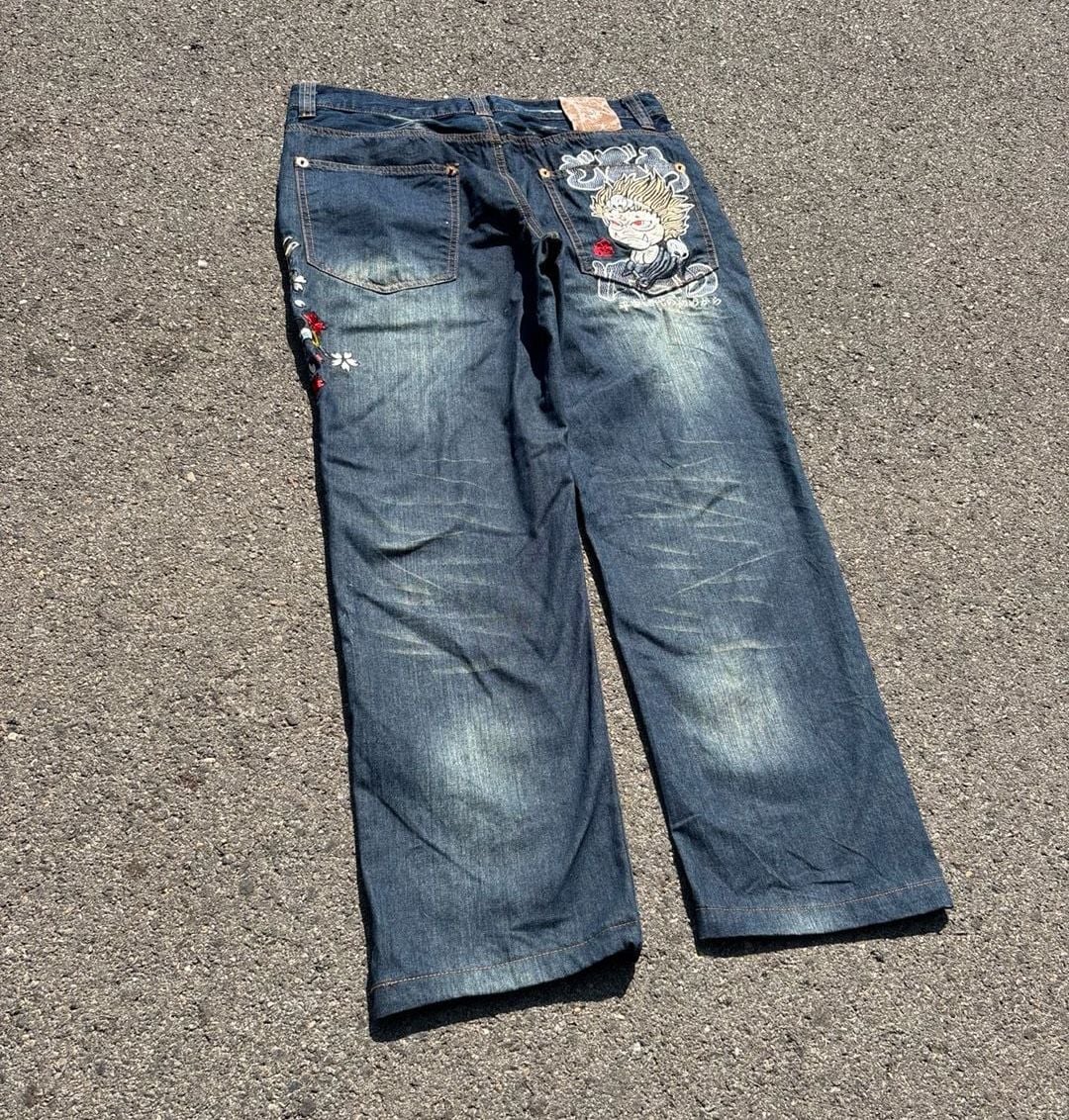 Oniarai Japanese denim embroidered jeans 2