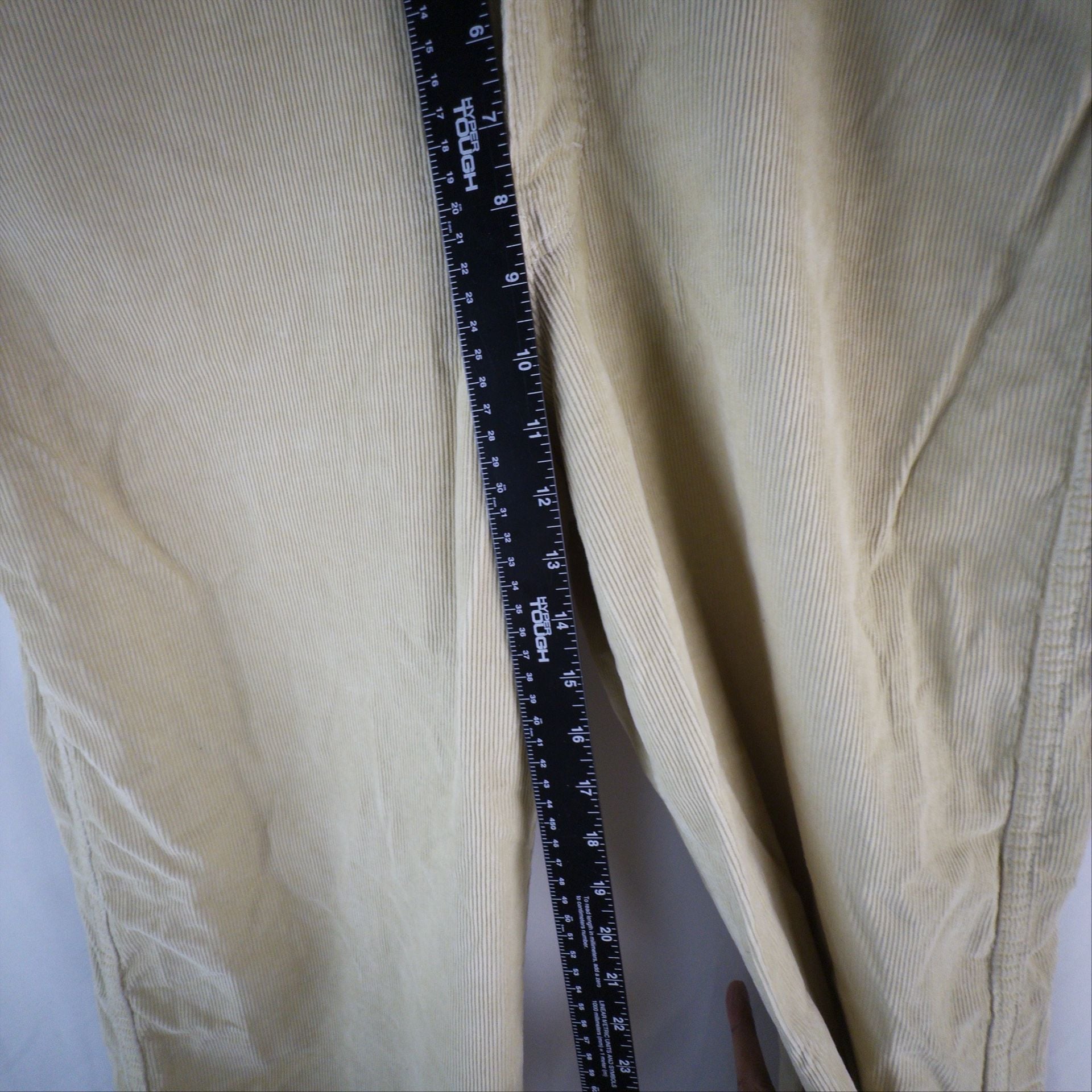 Zara Corduroy Pants Size USA 6 Yellow High Waist Wide Leg 14