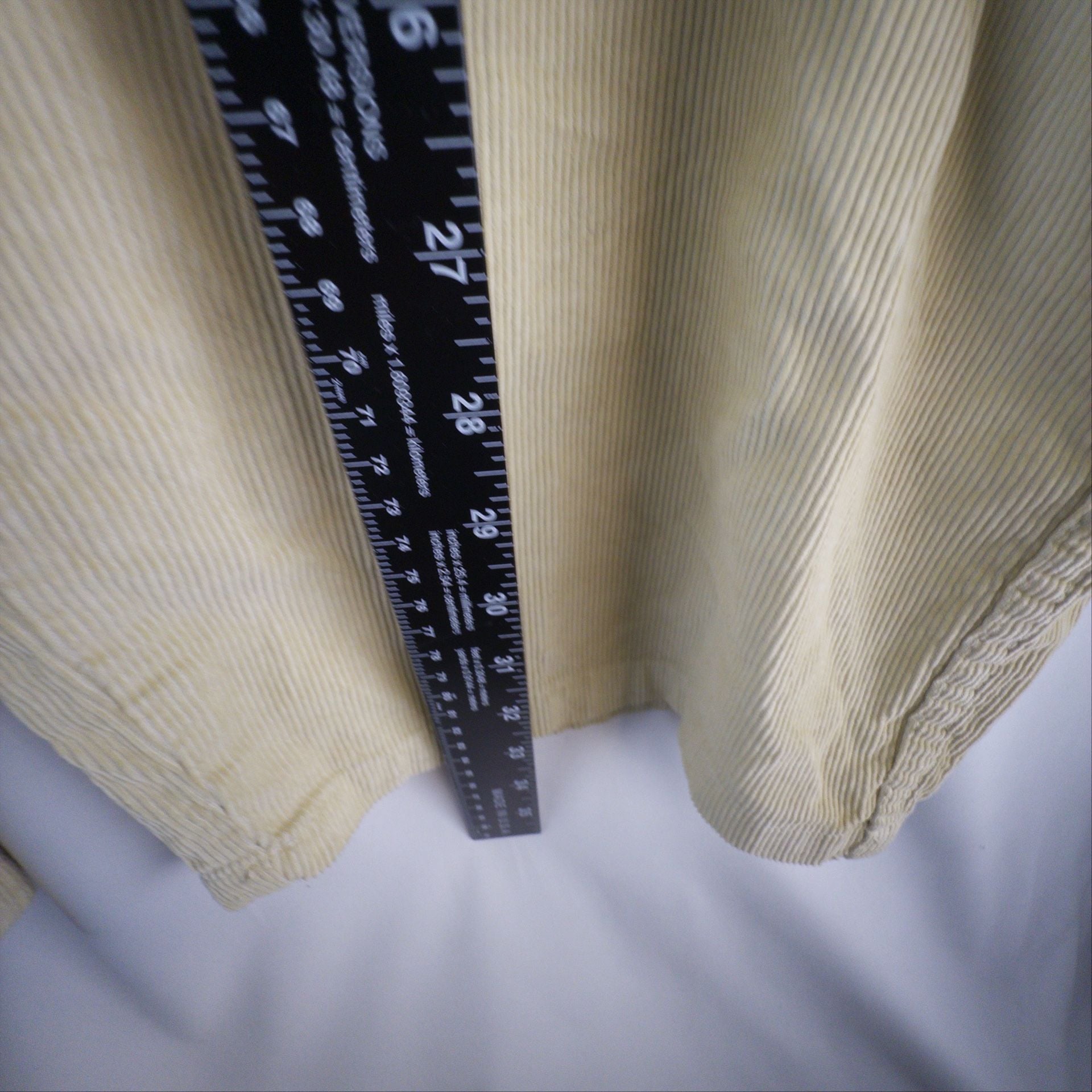 Zara Corduroy Pants Size USA 6 Yellow High Waist Wide Leg 15