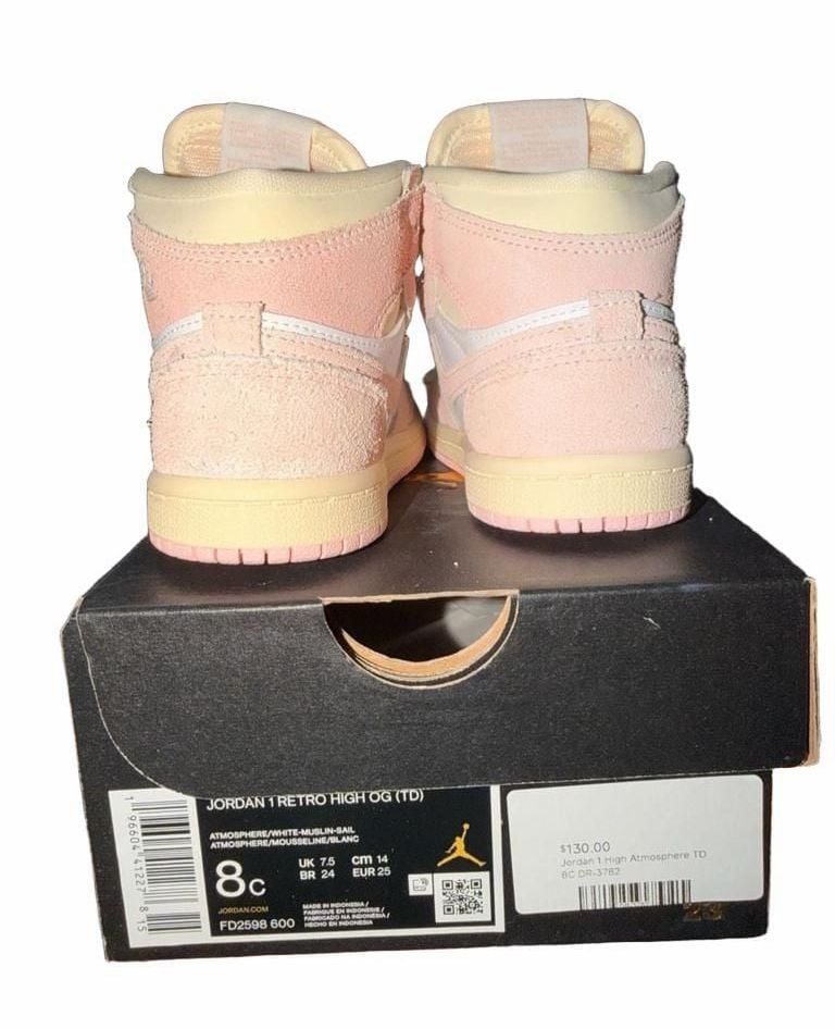 Jordan 1 Retro High OG TD Washed Pink Size 8C Atmosphere White 4