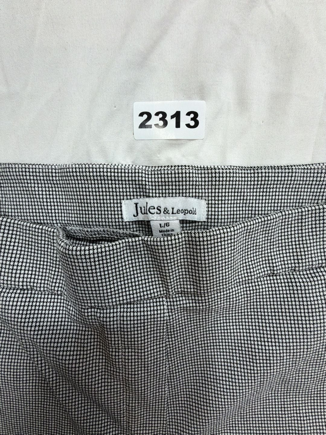 Jules & Leopold Houndstooth Pants Size L Black White 3