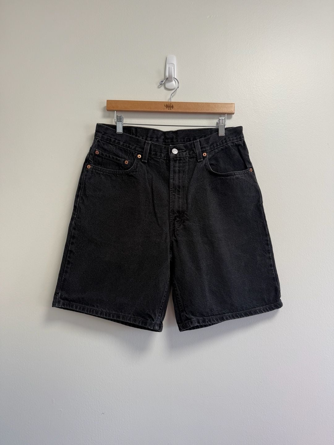 Levi's 550 Relaxed Fit Denim Shorts Size 34 Black Cotton 3