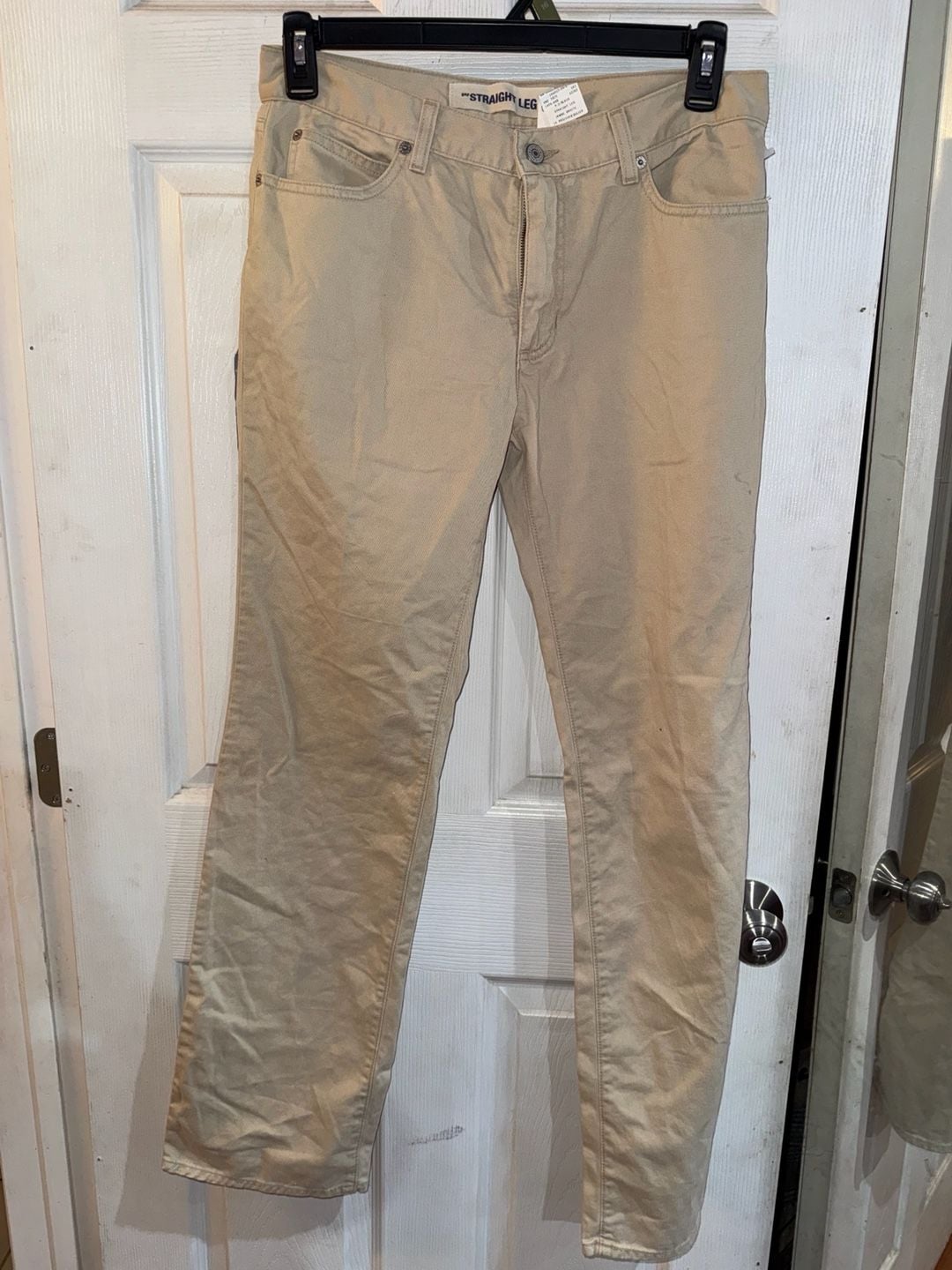 Gap Straight Leg Pants Size 10 Regular Tan Cotton Chinos 2