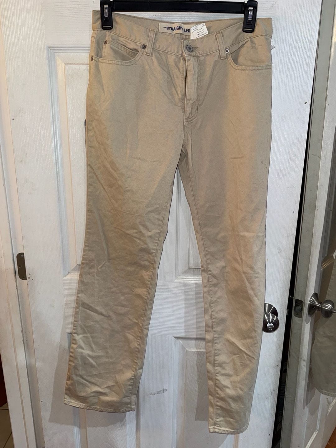 Gap Straight Leg Pants Size 10 Regular Tan Cotton Chinos 5