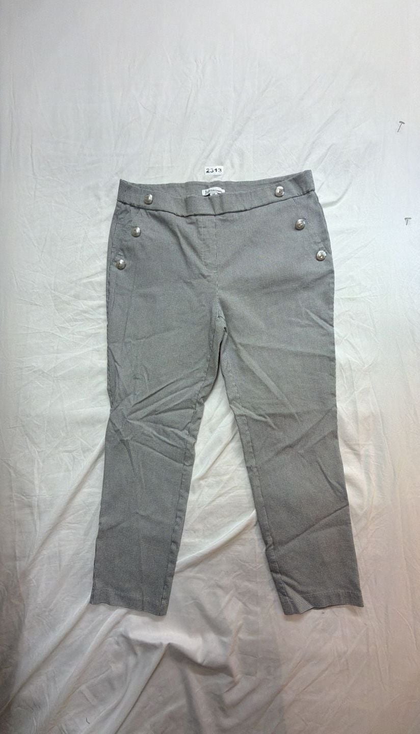 Jules & Leopold Houndstooth Pants Size L Black White 2