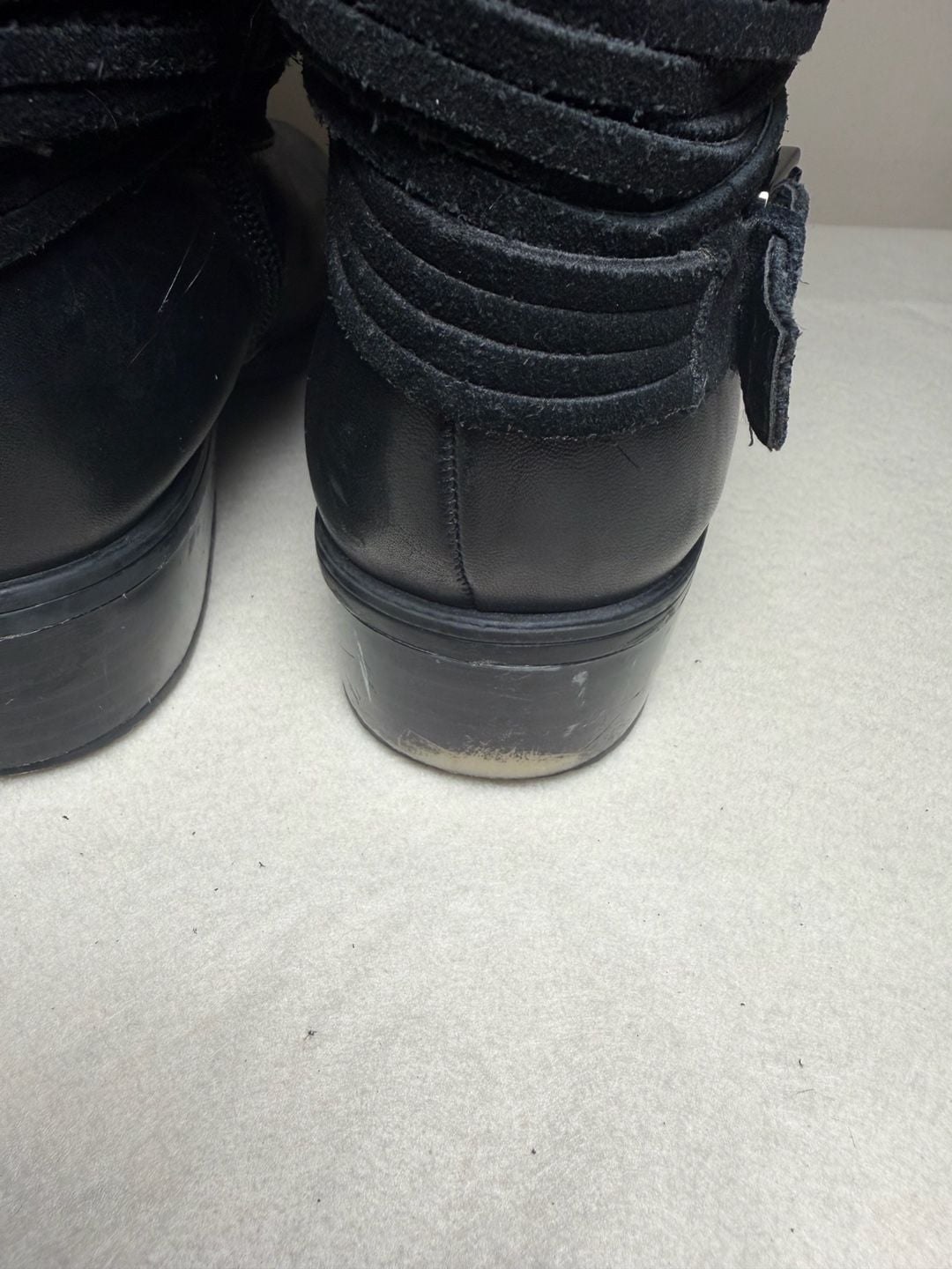 Lauren Ralph Lauren Megan Boots Size 9B Black Leather Suede 10