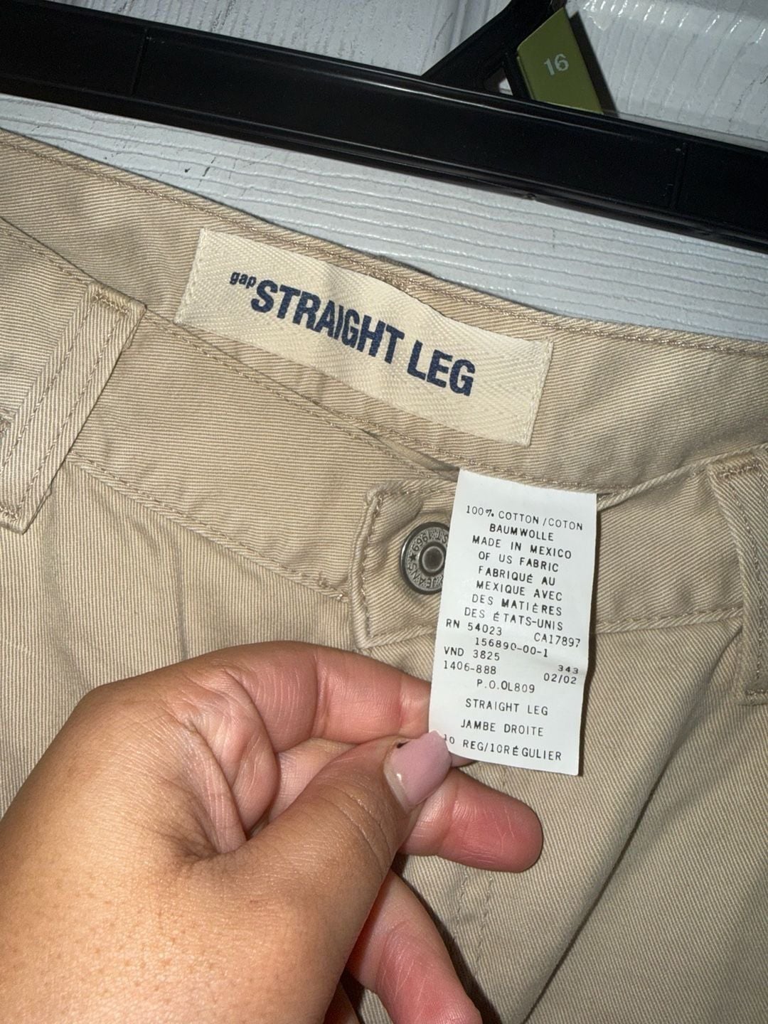 Gap Straight Leg Pants Size 10 Regular Tan Cotton Chinos 3