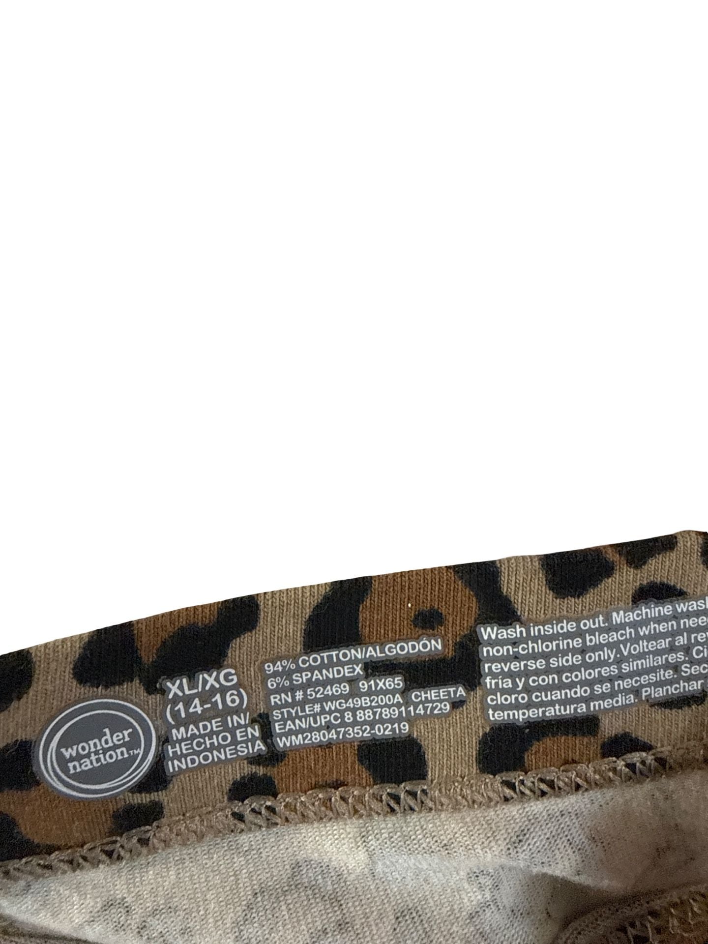 Wonder Nation Leggings Size XL (14-16) Leopard Cheetah Print Cotton 4