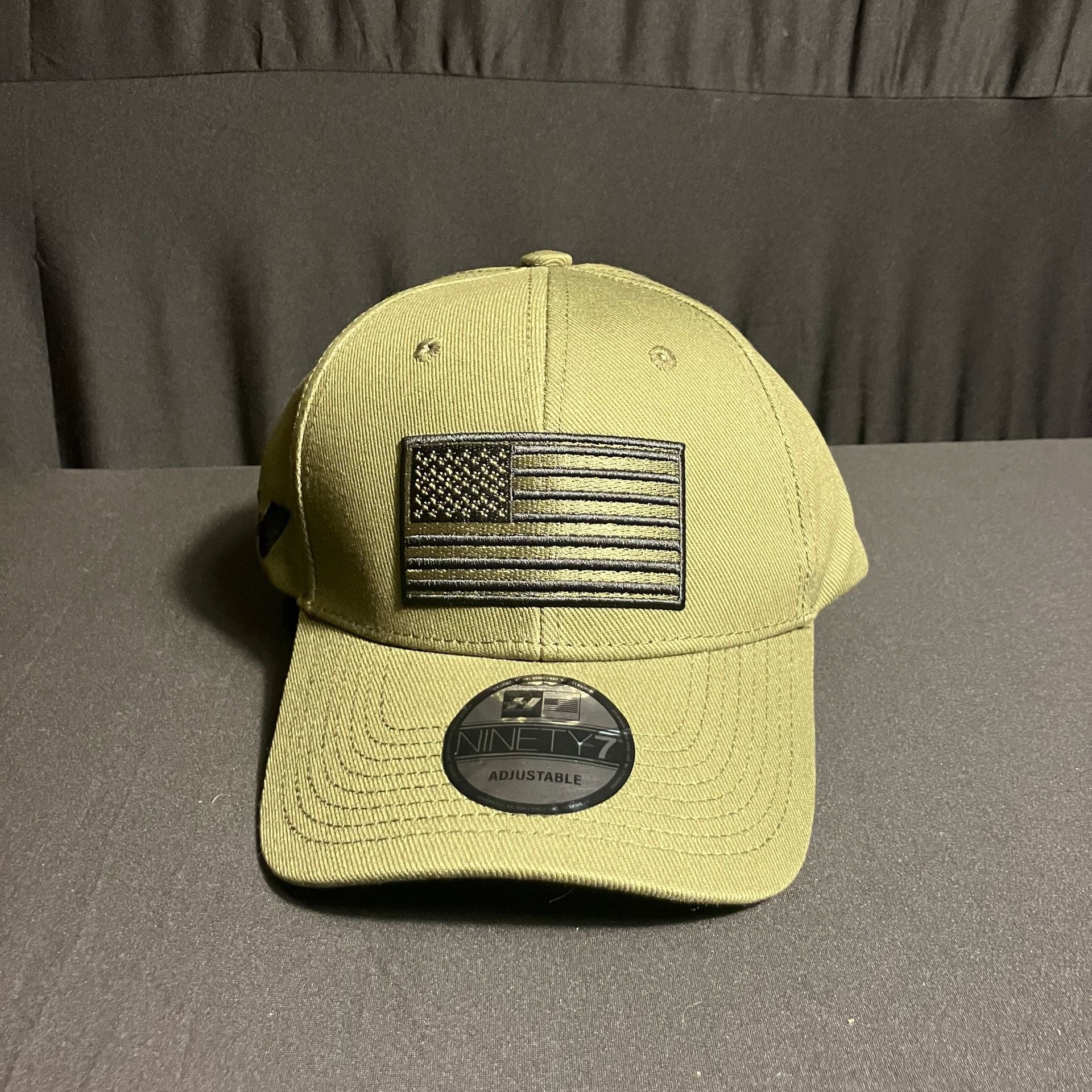 Heskins American Flag Tactical Baseball Cap Olive Green 2