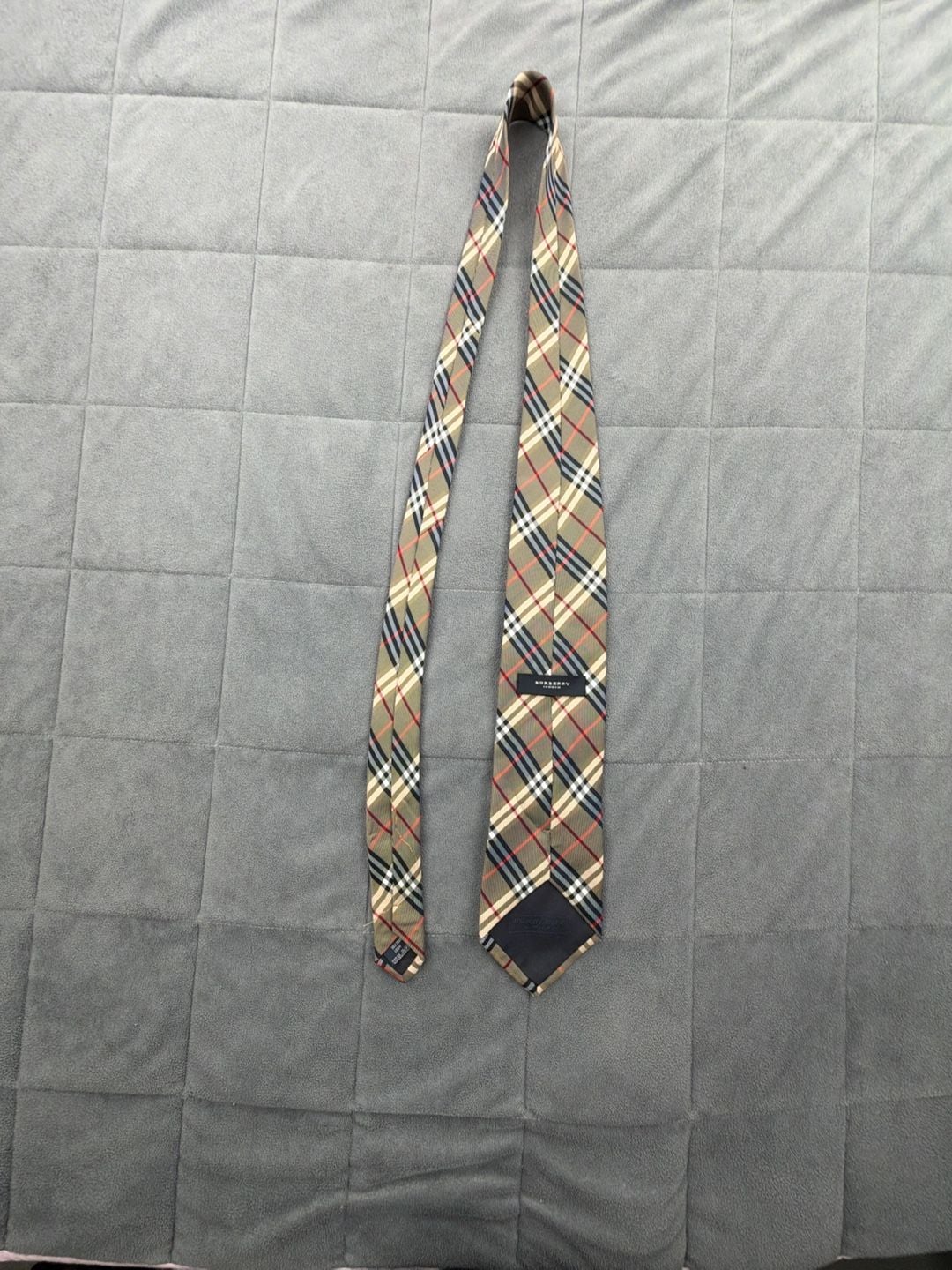 Burberry London Silk Plaid Tie Beige House Check 9