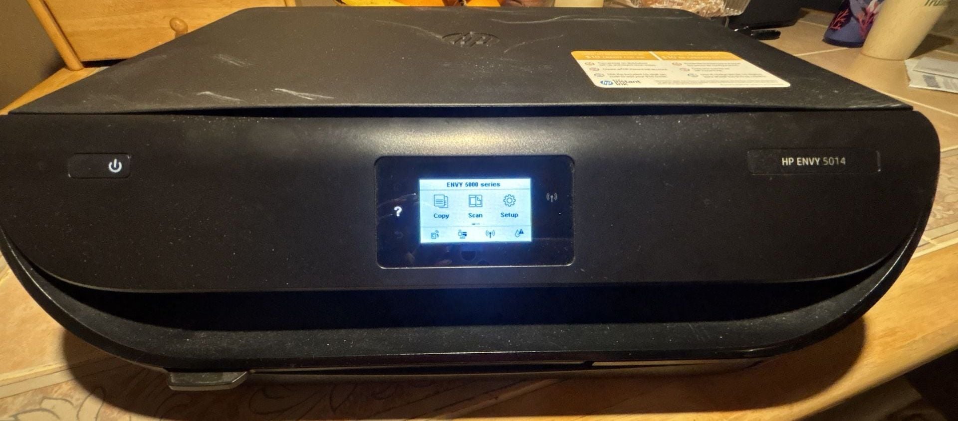 HP Envy 5014 All-in-One Wireless Color Inkjet Printer Black. Needs ink and power cord. 2