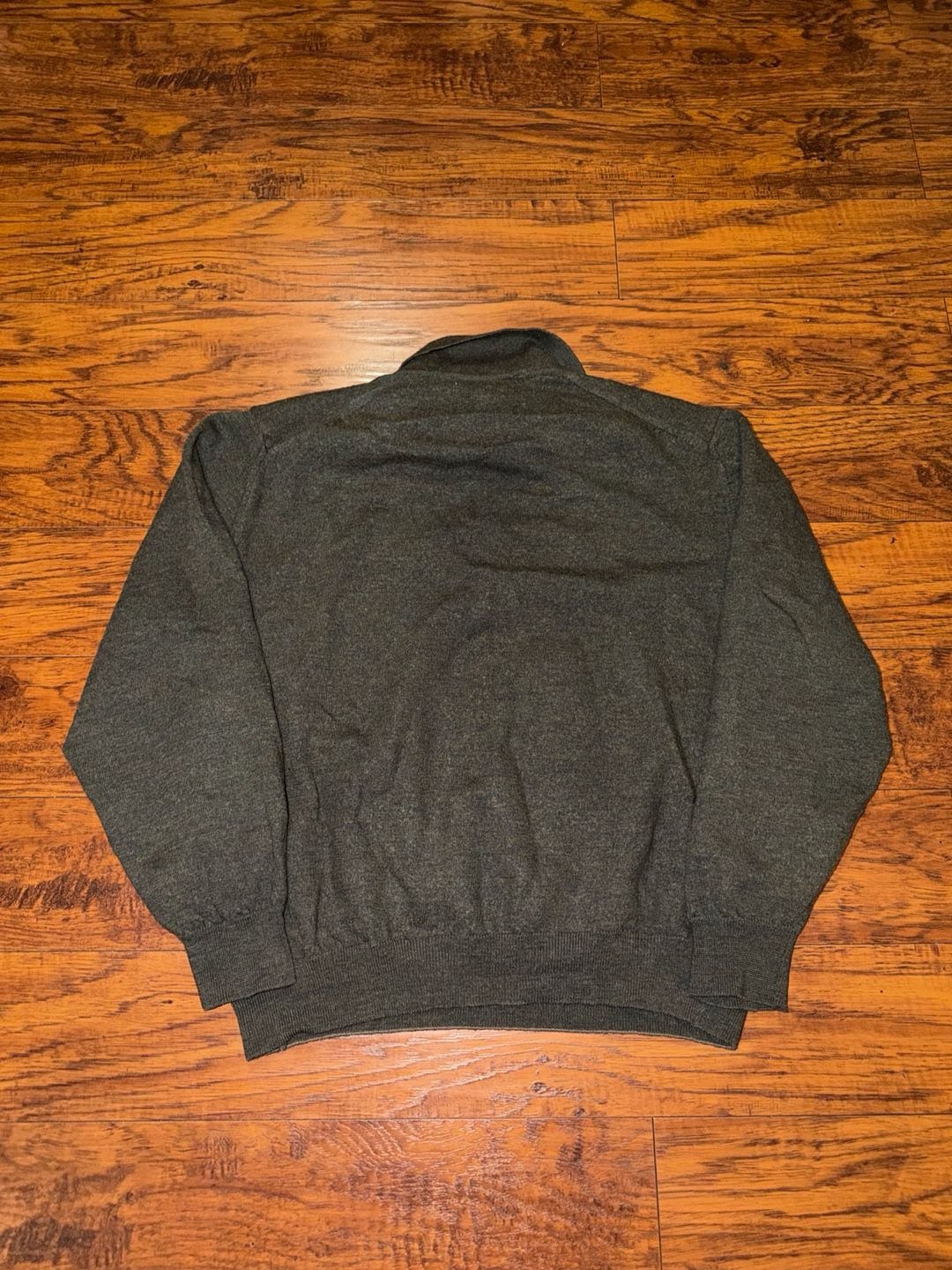 Prontuomo Merino Wool Long Sleeve Polo Size XL Green Mélange 6