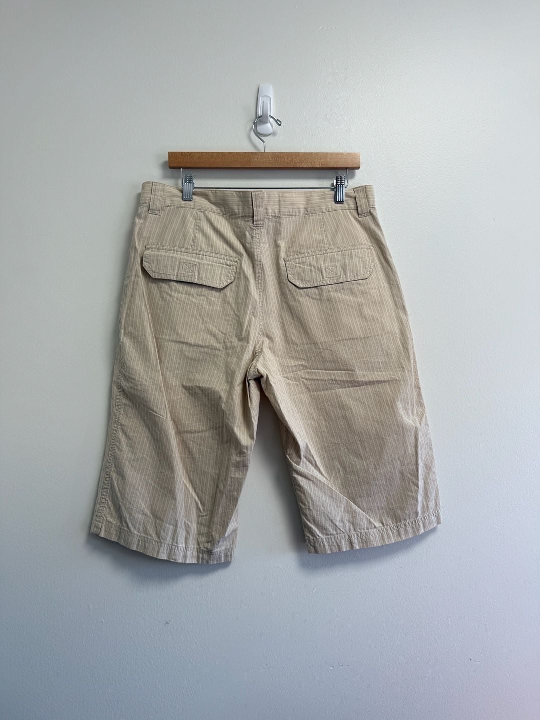 Avirex Stripe Shorts Size 34 Beige Cotton Casual Bermuda 4