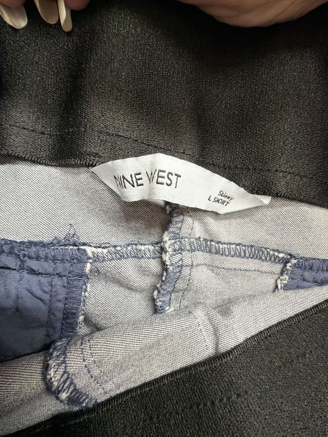 Nine West Skinny L Short Pants Blue Denim Crop 3