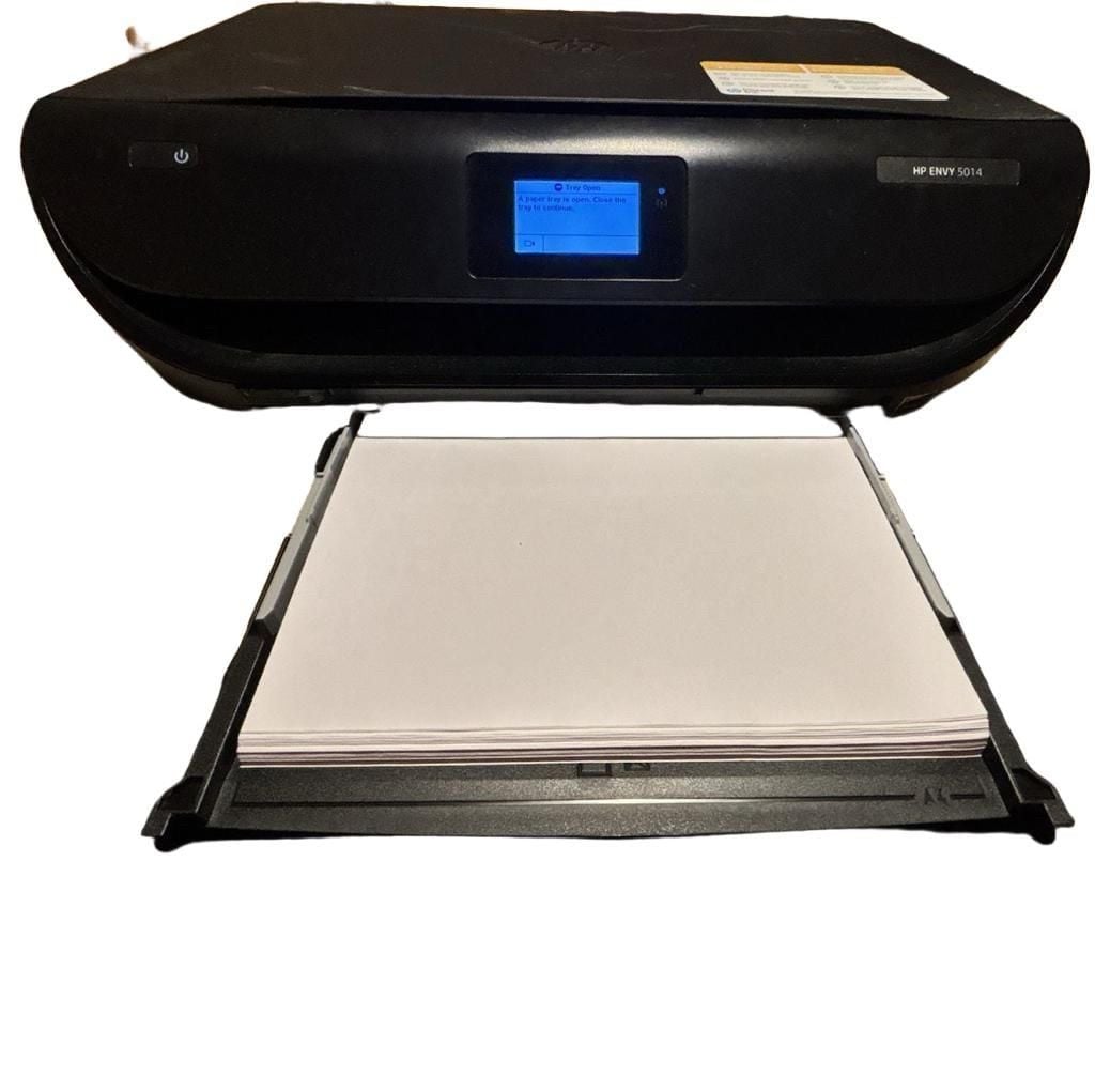 HP Envy 5014 All-in-One Wireless Color Inkjet Printer Black. Needs ink and power cord. 3