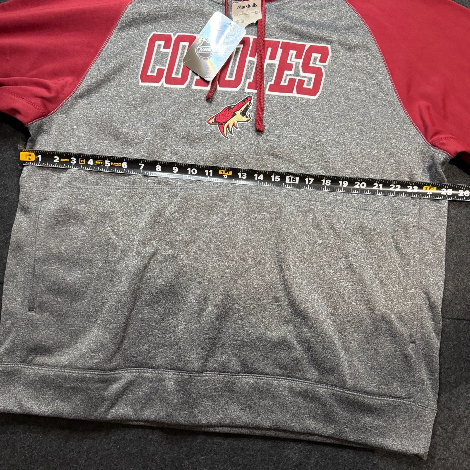 NHL Arizona Coyotes Hoodie Size XL Gray Red Pullover Sweatshirt 6