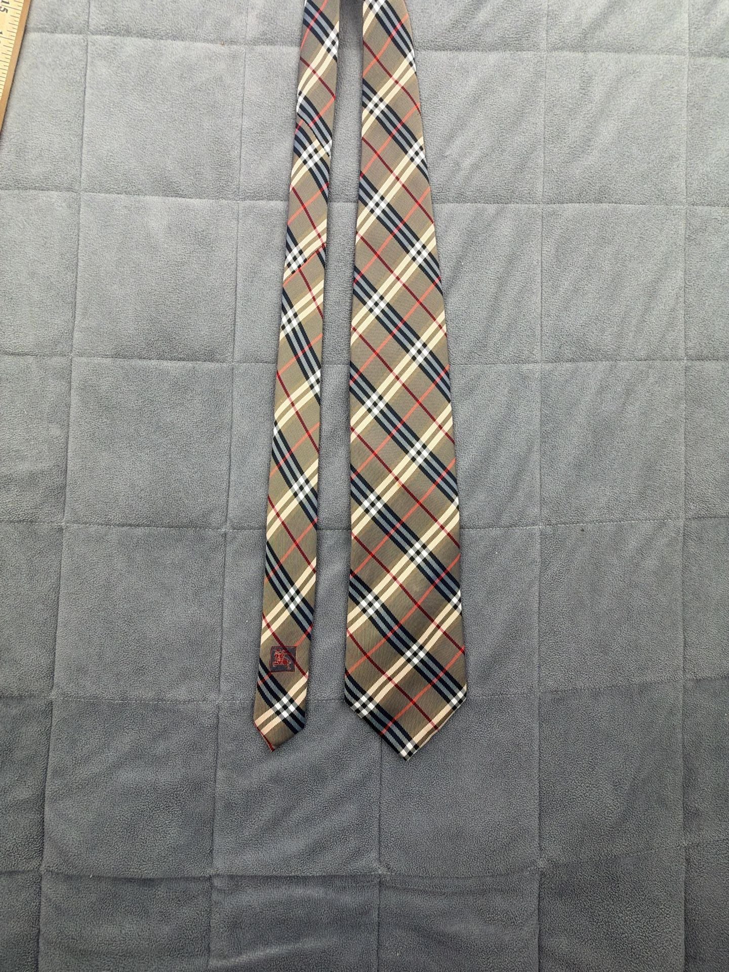 Burberry London Silk Plaid Tie Beige House Check 10