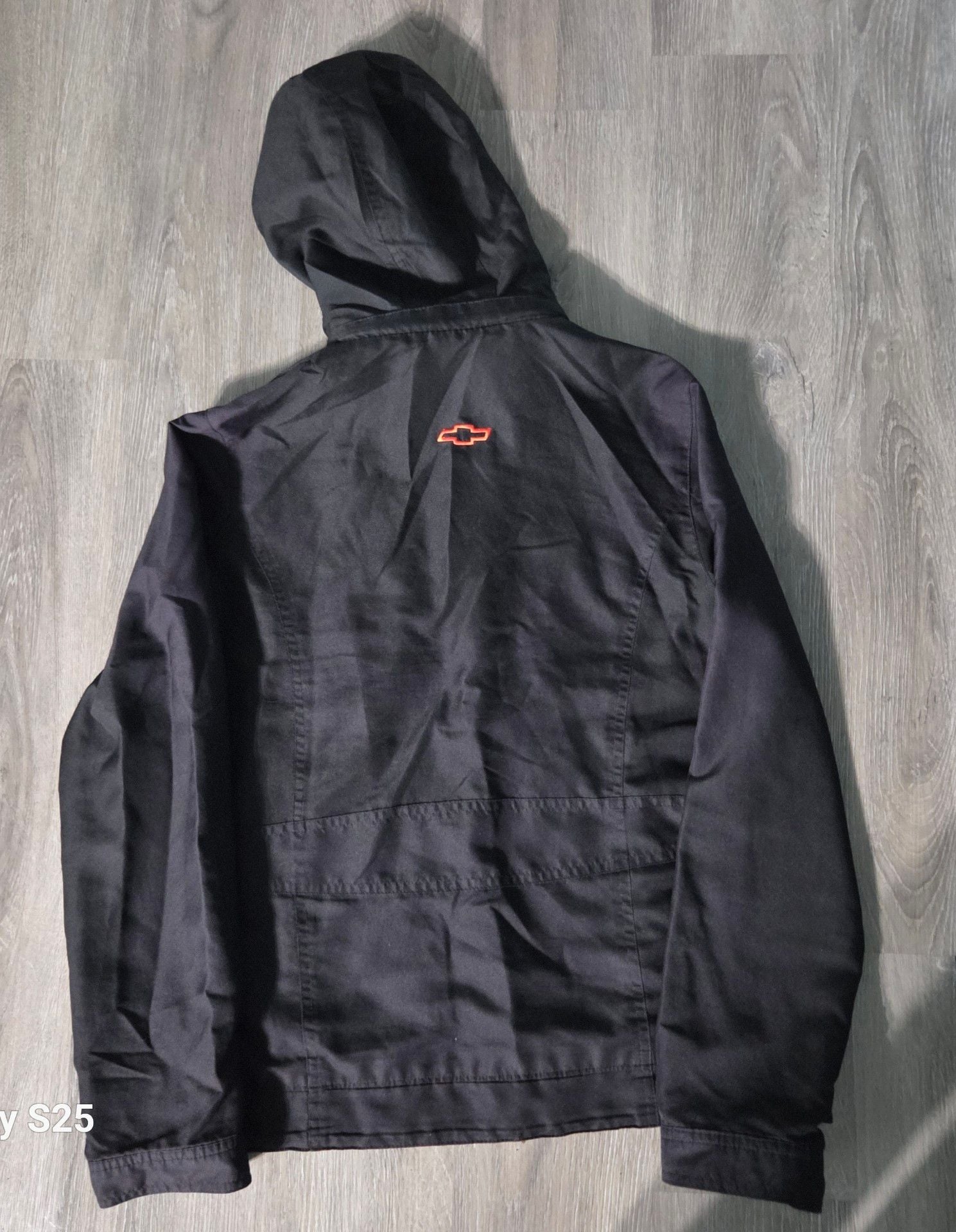 Port Authority Chevrolet Jacket Size S Black Hooded Windbreaker 3