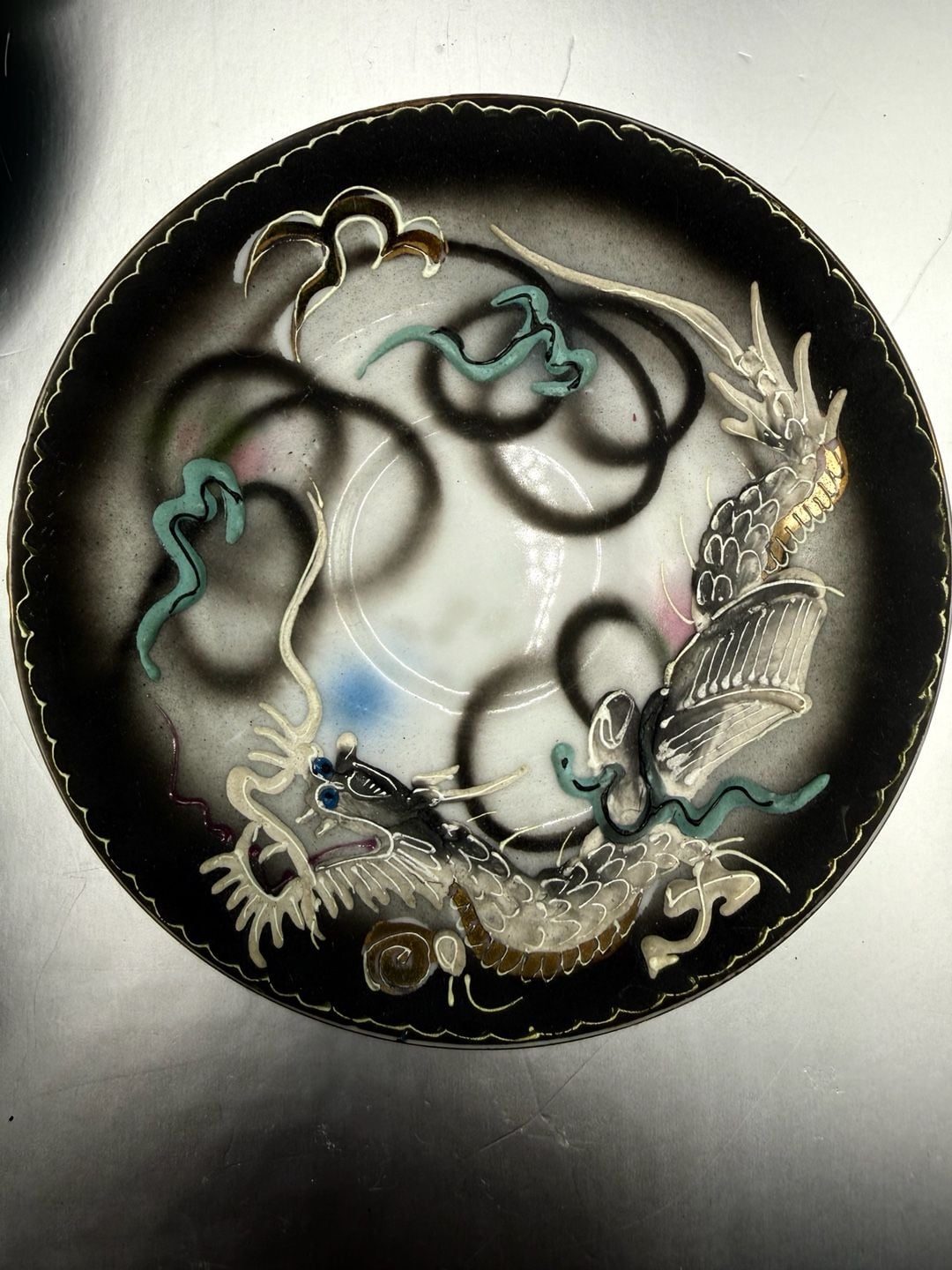 Enesco Moriage Dragonware Tea Set Teapot Cup Saucer 4