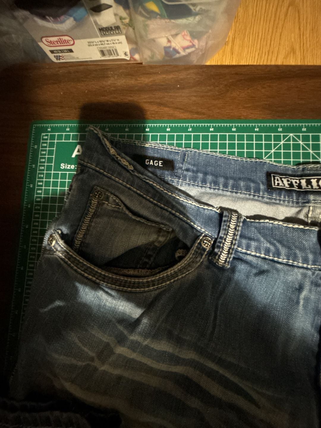 Affliction Gage Jeans Size 36 Blue Distressed Denim Pants 2
