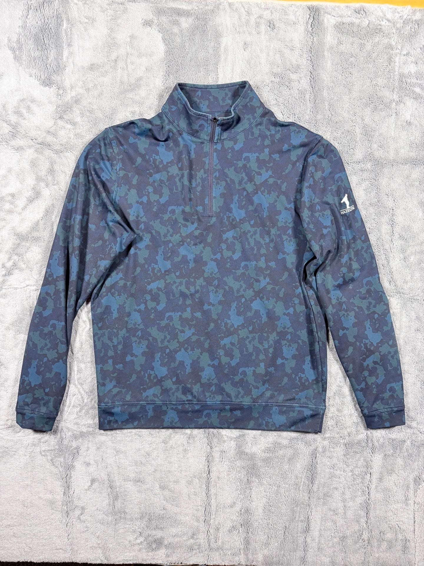 Peter Millar Crown Sport 1/4 Zip Pullover Size M Blue Camo Hazeltine 2