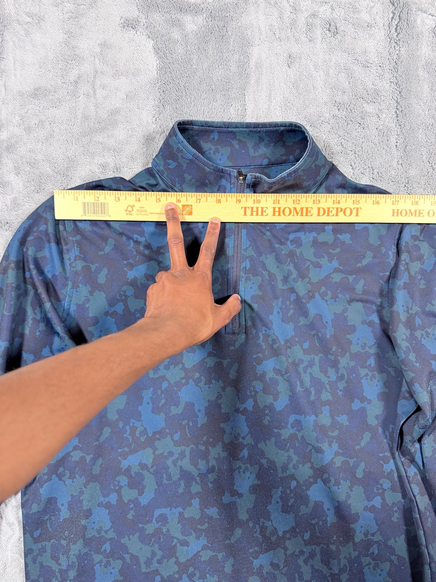Peter Millar Crown Sport 1/4 Zip Pullover Size M Blue Camo Hazeltine 5