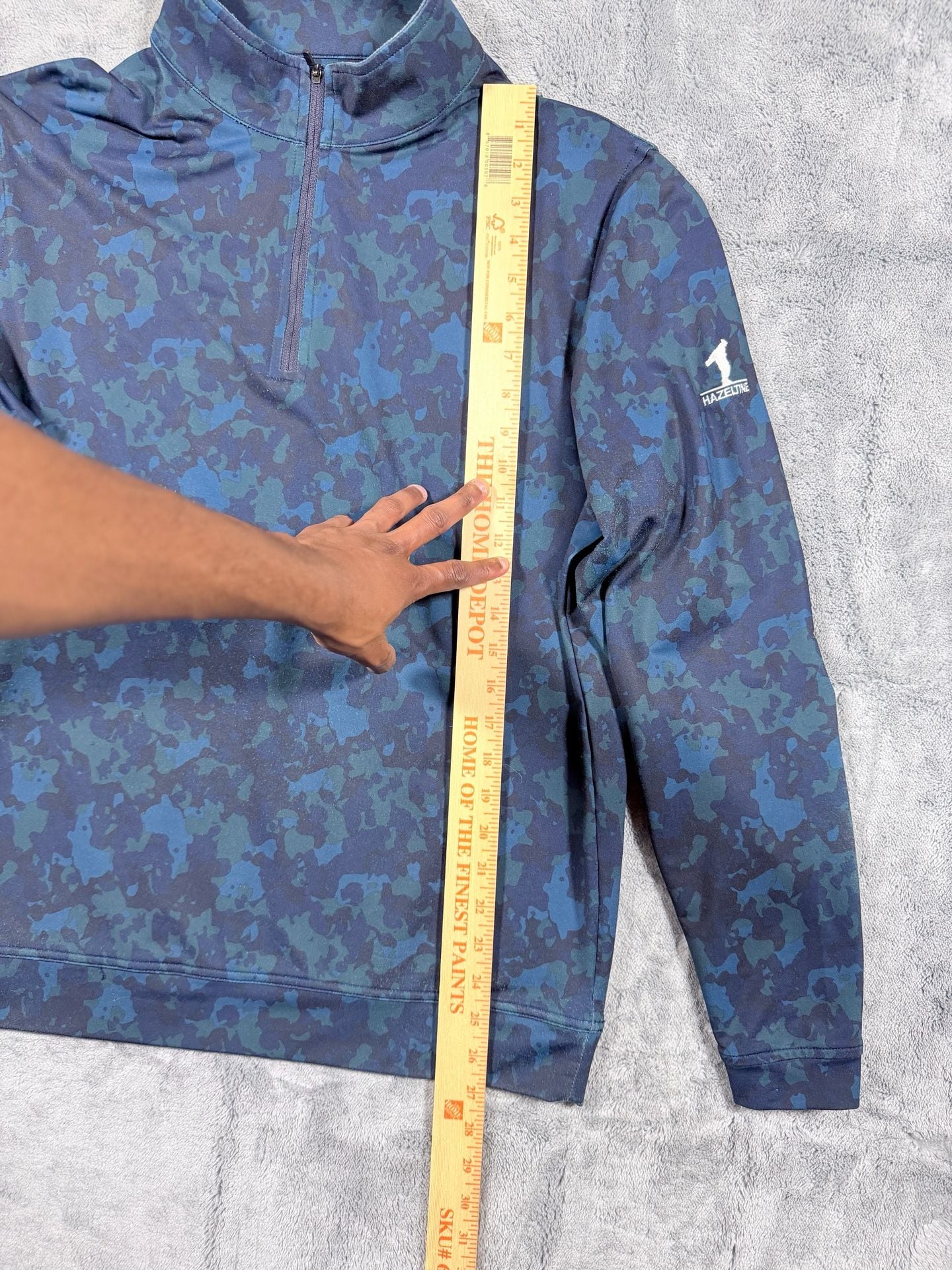 Peter Millar Crown Sport 1/4 Zip Pullover Size M Blue Camo Hazeltine 6