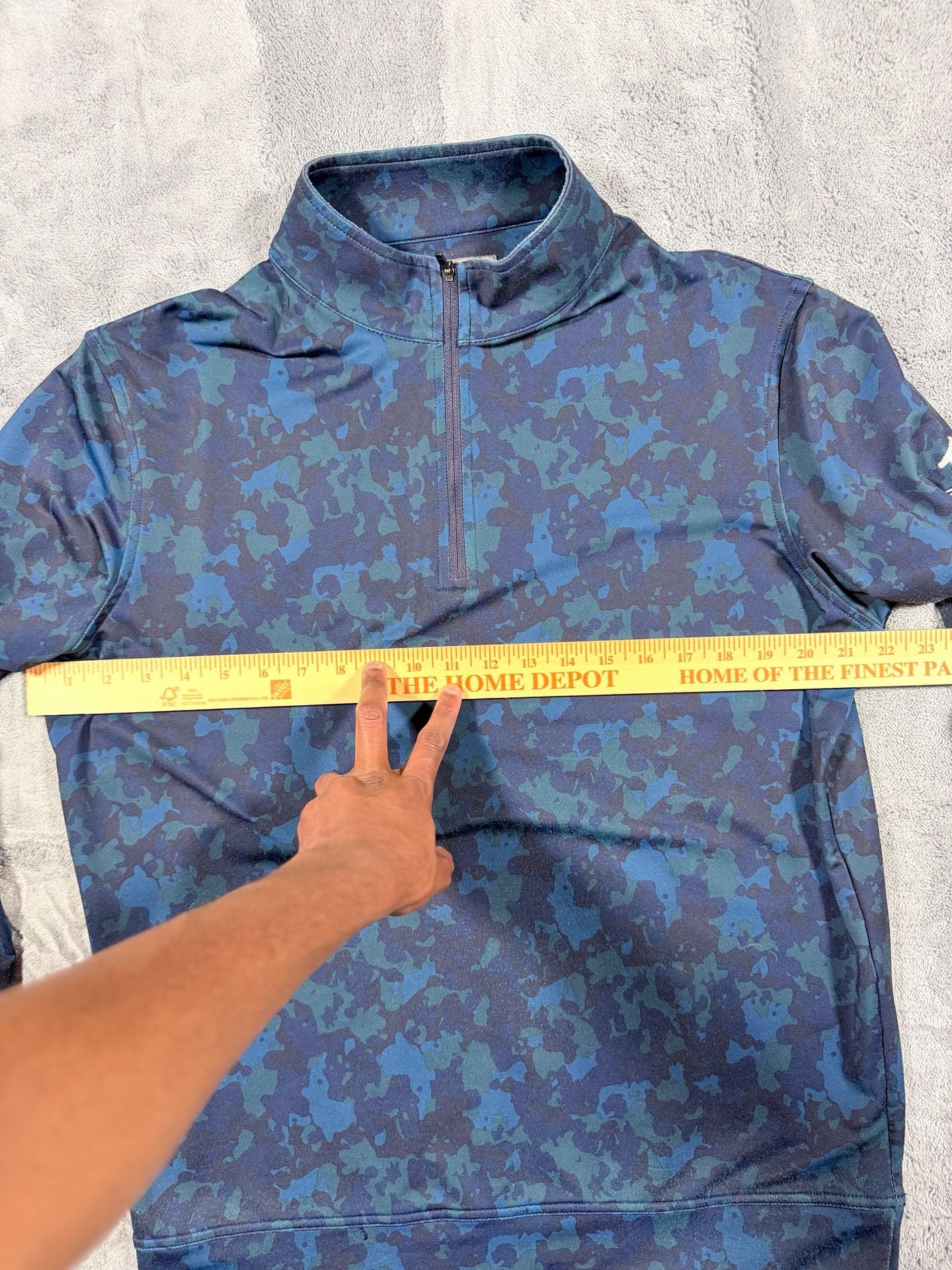 Peter Millar Crown Sport 1/4 Zip Pullover Size M Blue Camo Hazeltine 7