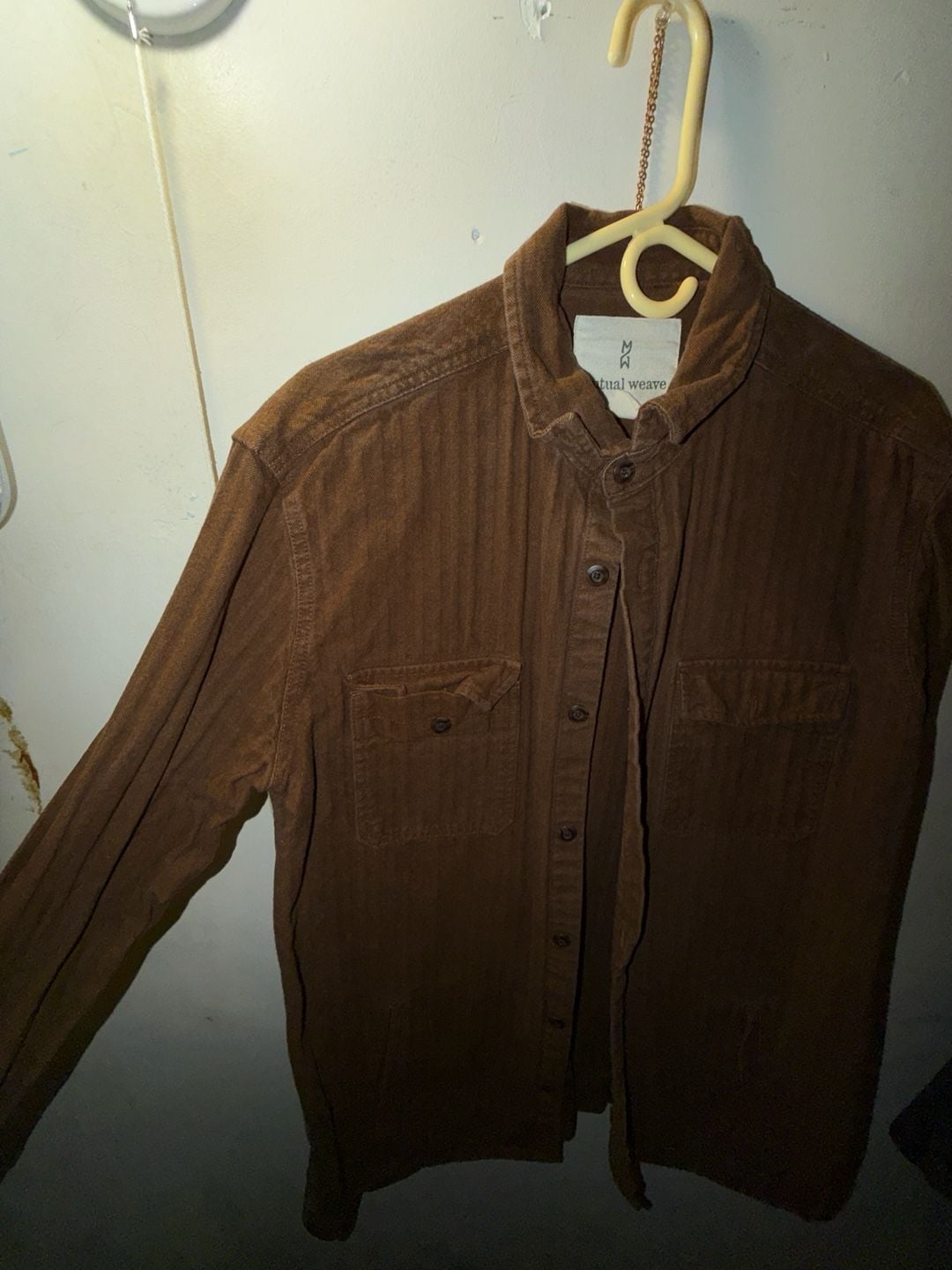 Mutual Weave Brown Corduroy Long Sleeve Button Down Shirt 2