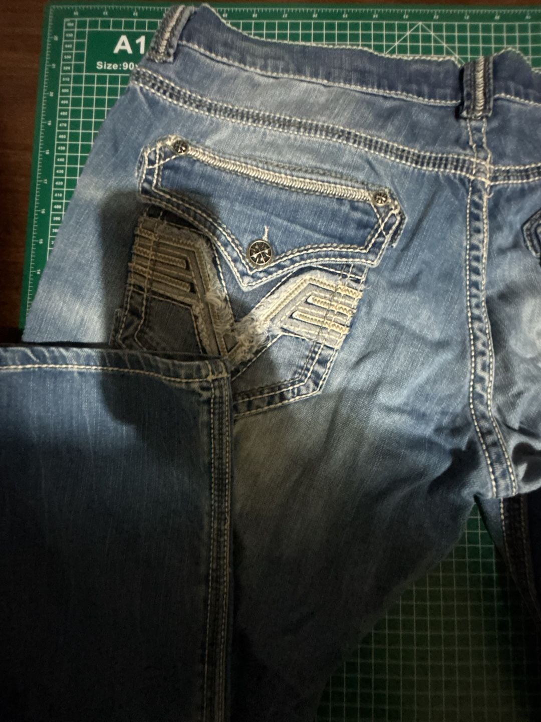 Affliction Gage Jeans Size 36 Blue Distressed Denim Pants 8