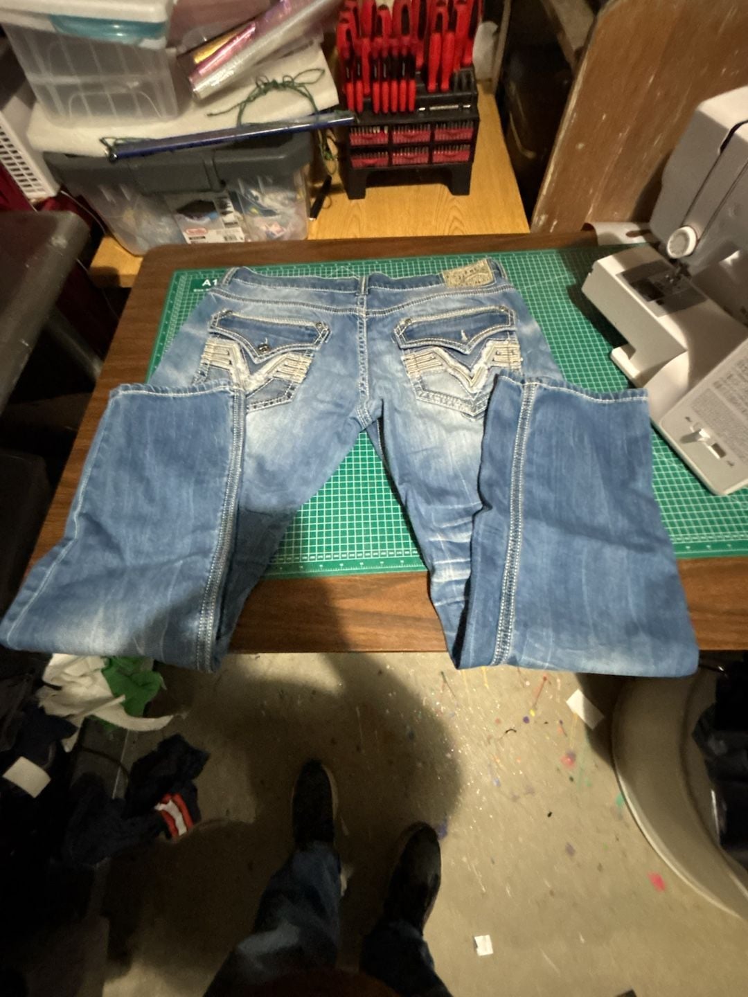 Affliction Gage Jeans Size 36 Blue Distressed Denim Pants 9