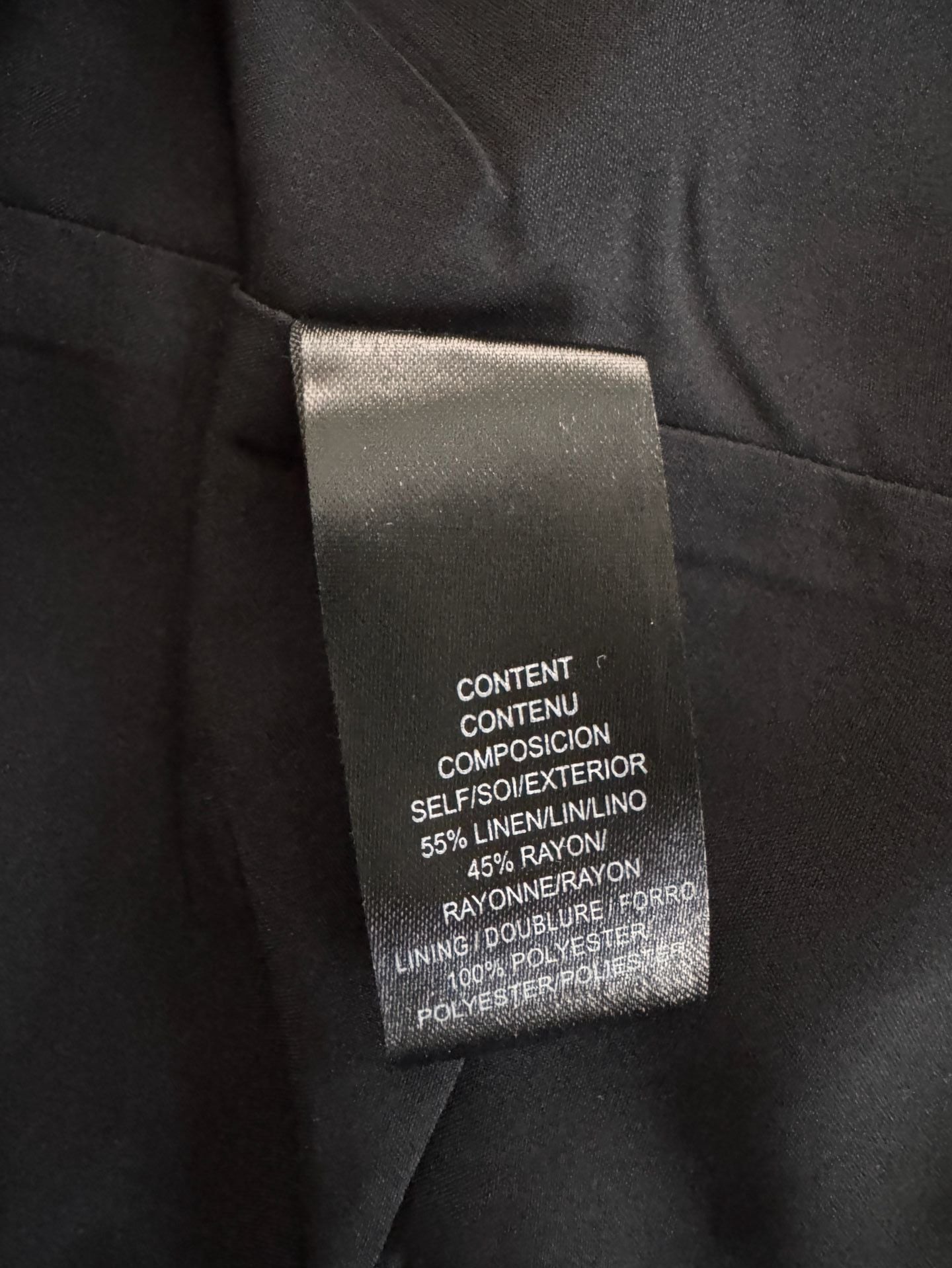 WAYF Strapless Top Size XS Black Linen Blend Foldover Bandeau 7