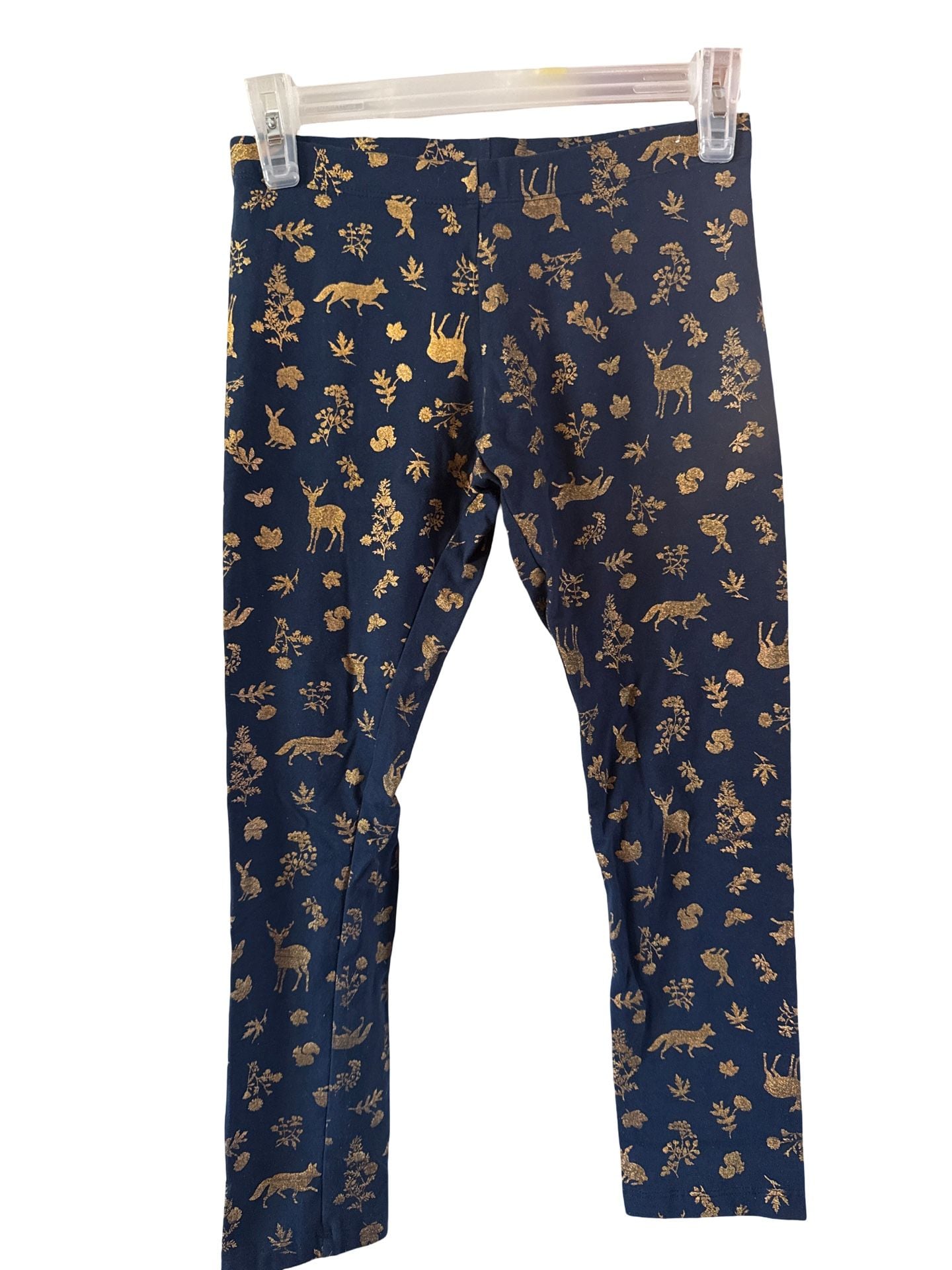 Wonder Nation Leggings Size 10-12 Navy Gold Woodland Animals 1