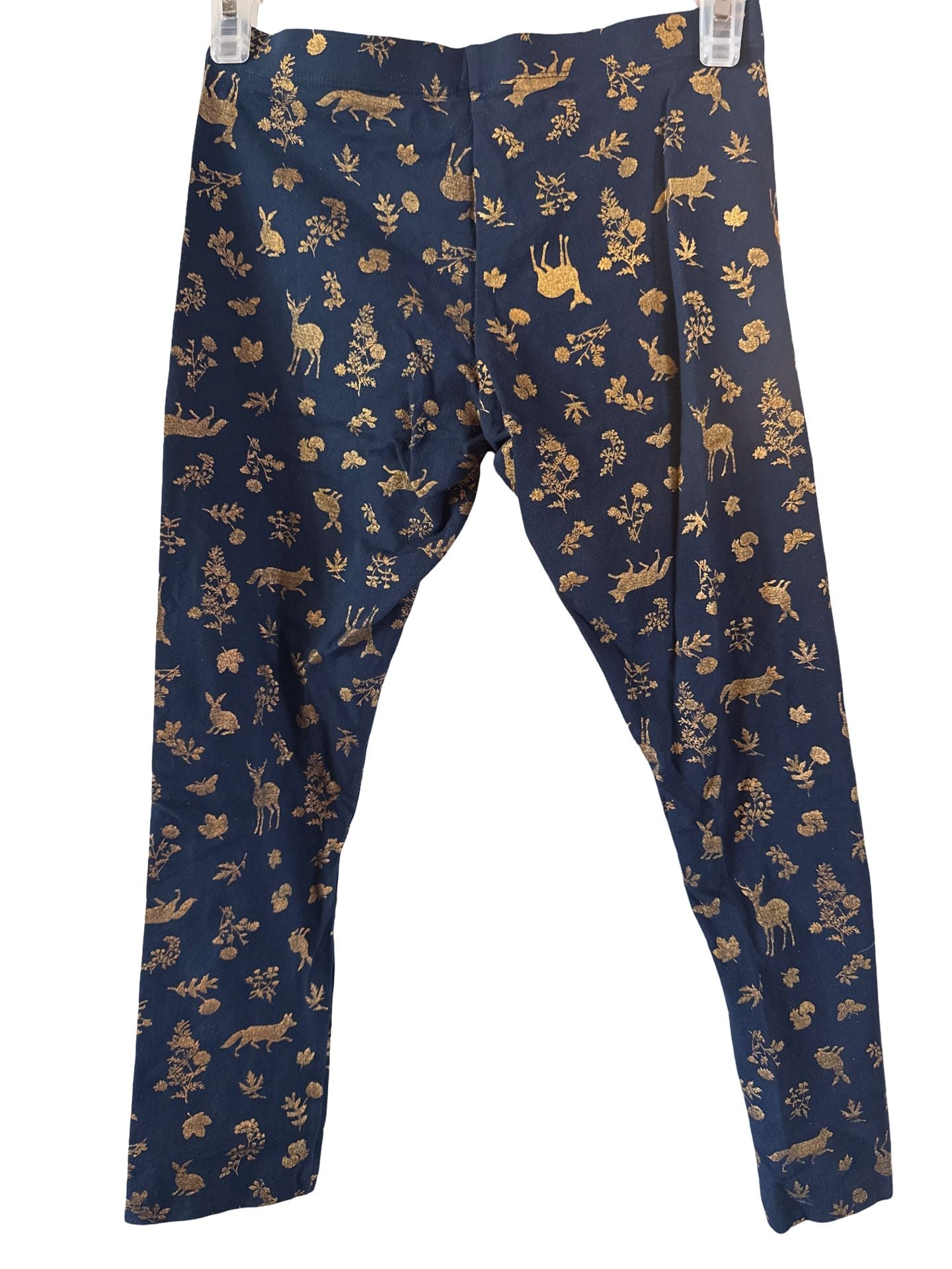 Wonder Nation Leggings Size 10-12 Navy Gold Woodland Animals 2