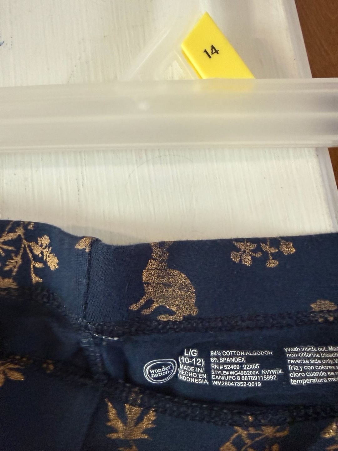 Wonder Nation Leggings Size 10-12 Navy Gold Woodland Animals 3