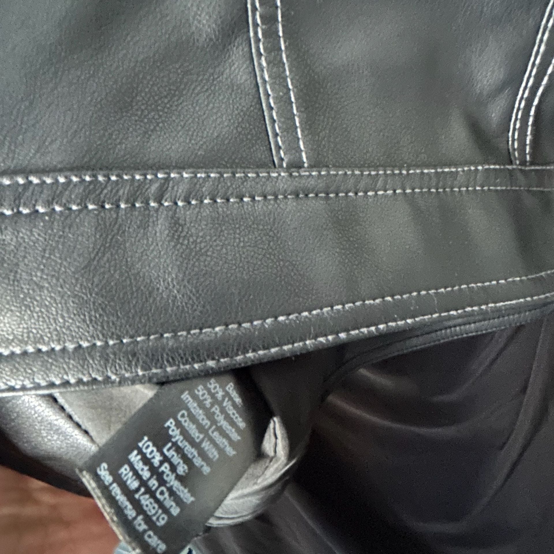 Simply Vera Vera Wang Moto Jacket Size XXL Black Faux Leather 8