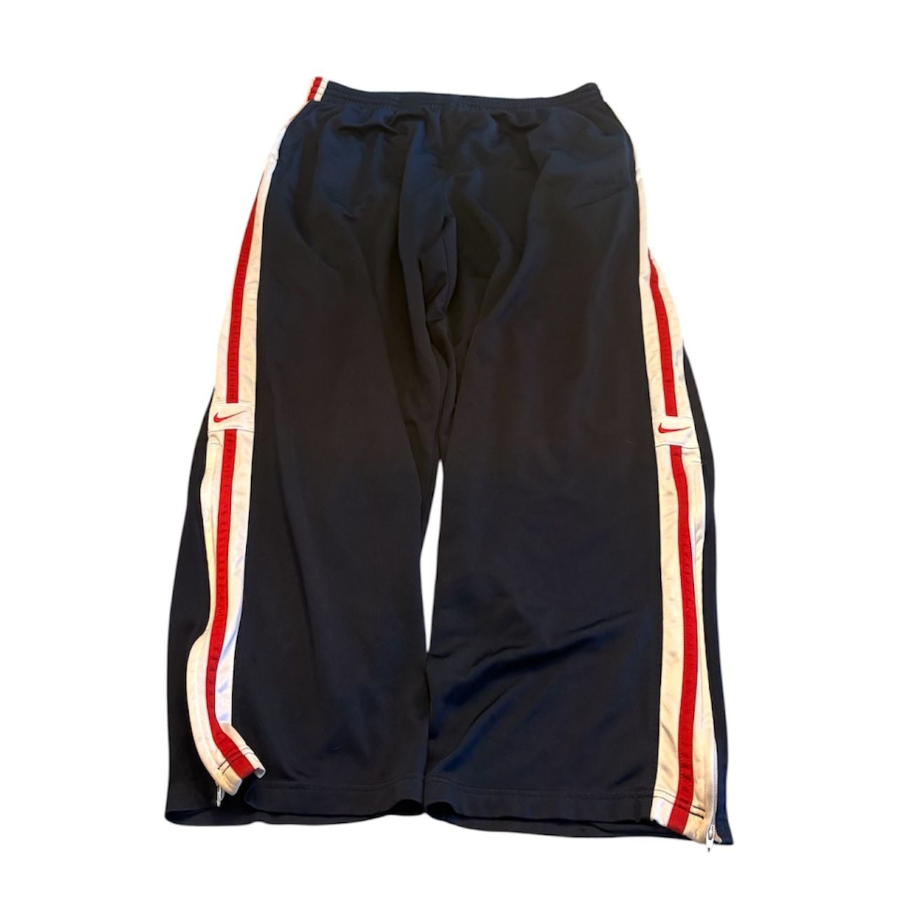 Vintage Nike Track Pants Navy Blue With Red And Cream Side Stripes 3
