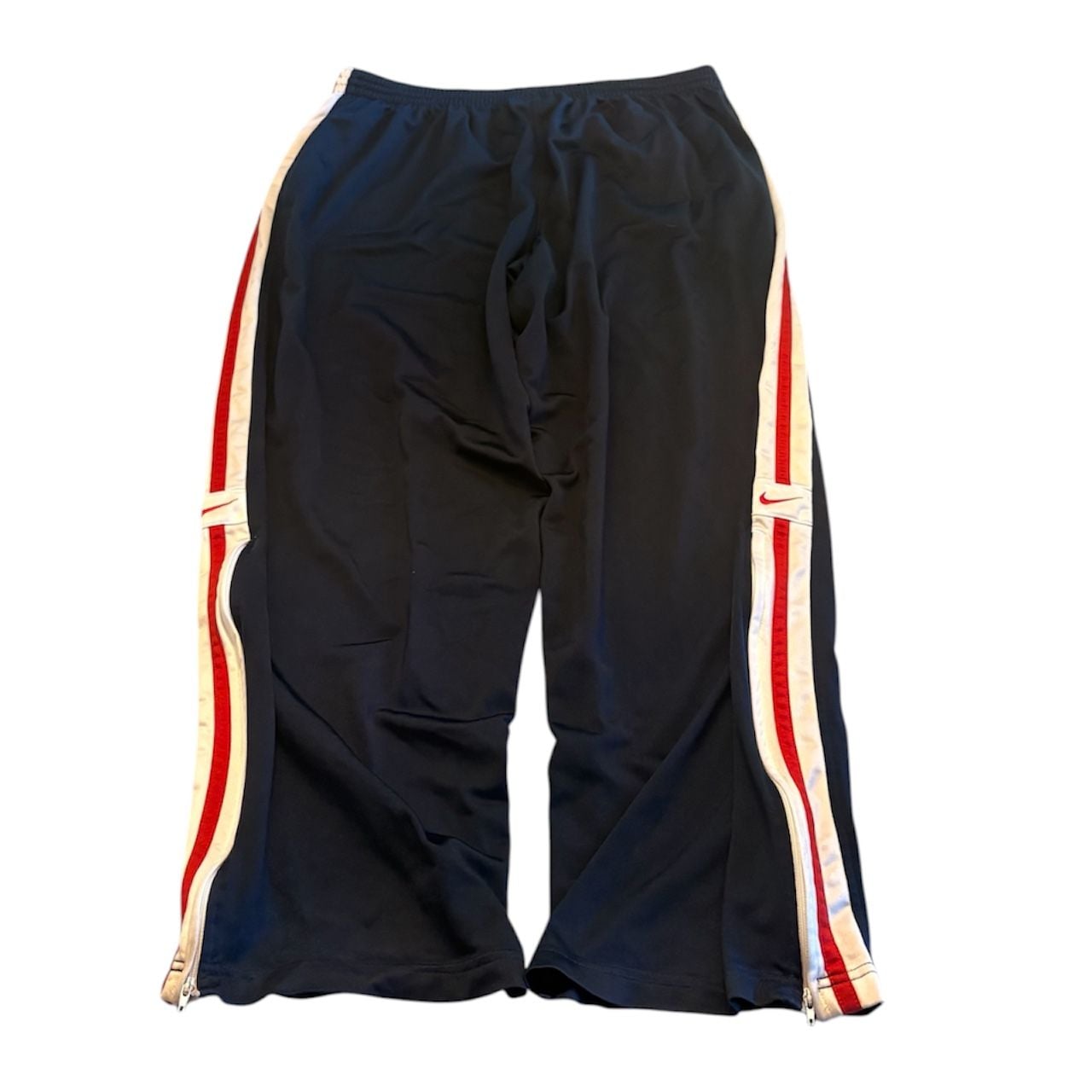 Vintage Nike Track Pants Navy Blue With Red And Cream Side Stripes 4