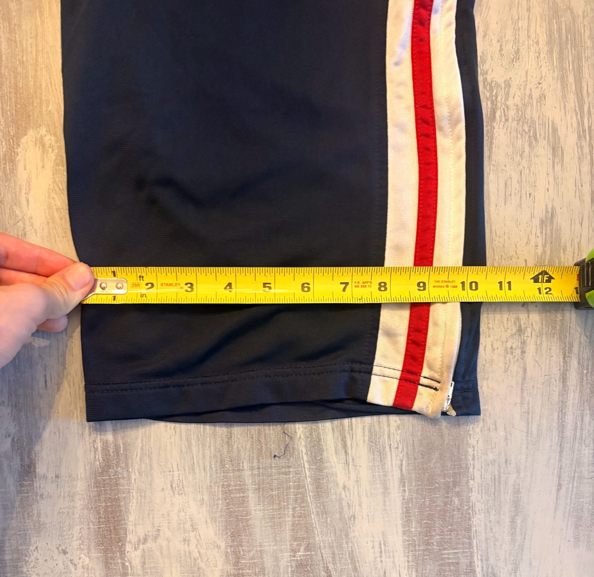 Vintage Nike Track Pants Navy Blue With Red And Cream Side Stripes 7