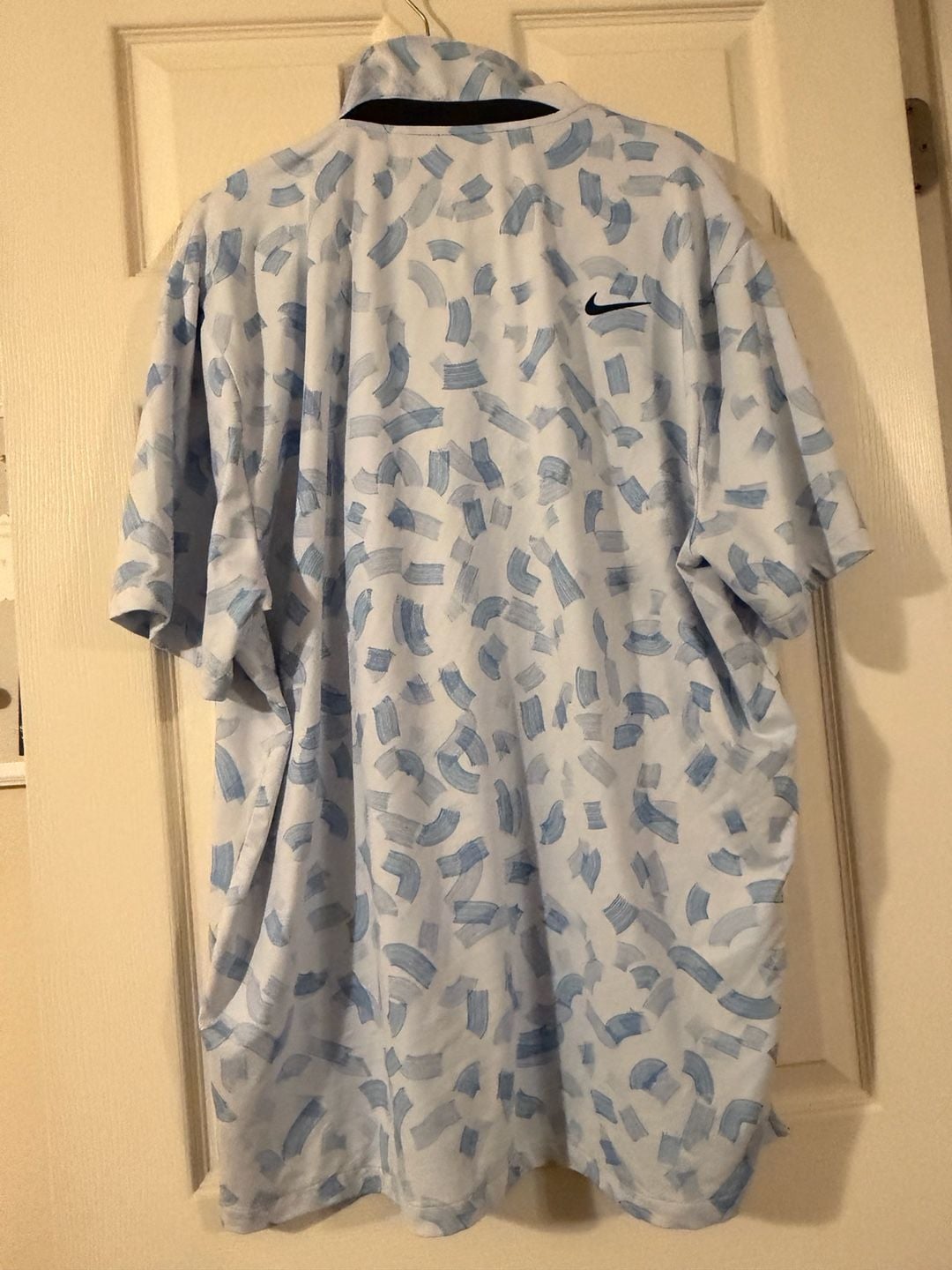Nike Tour Dri-FIT Golf Polo Size XL Blue White Print 5