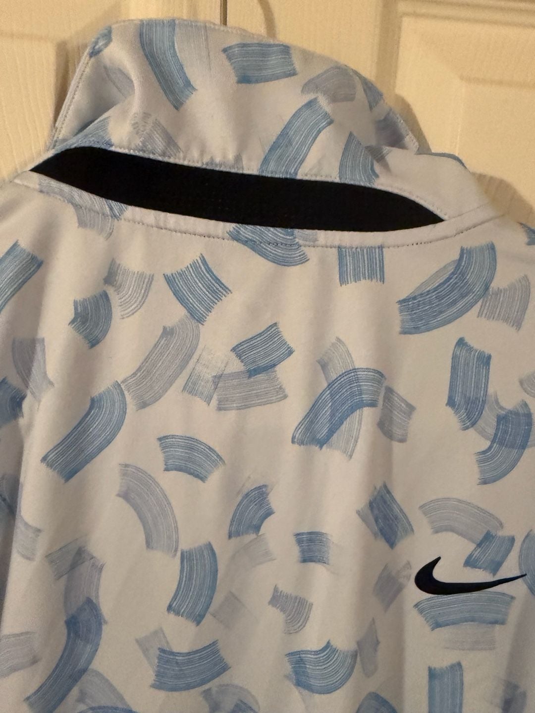 Nike Tour Dri-FIT Golf Polo Size XL Blue White Print 6