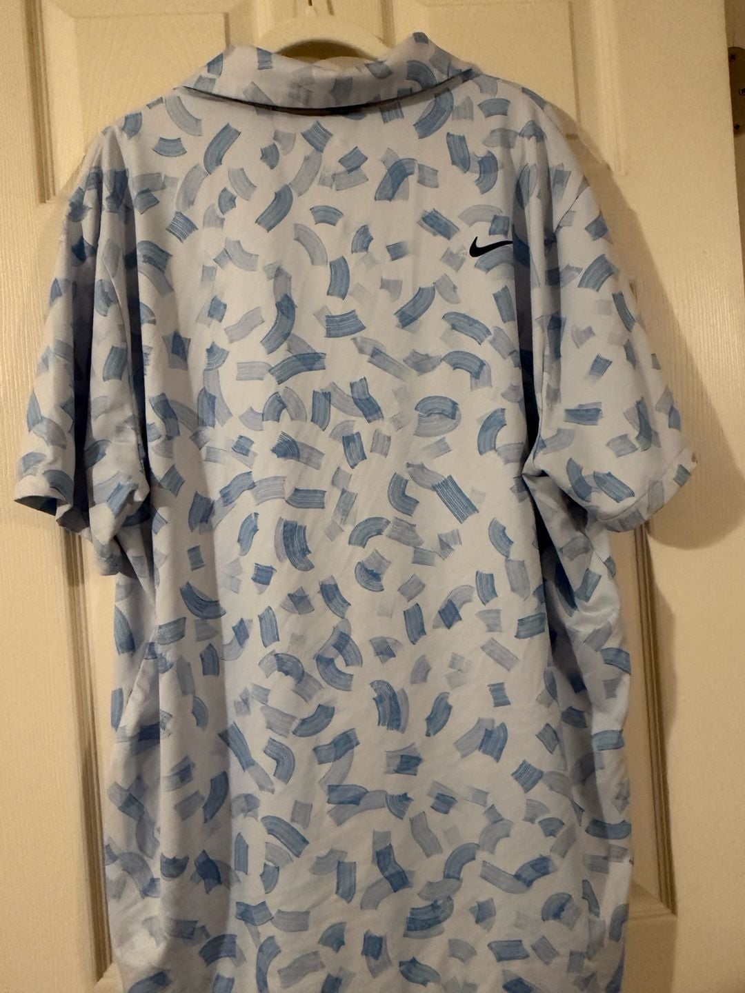 Nike Tour Dri-FIT Golf Polo Size XL Blue White Print 7
